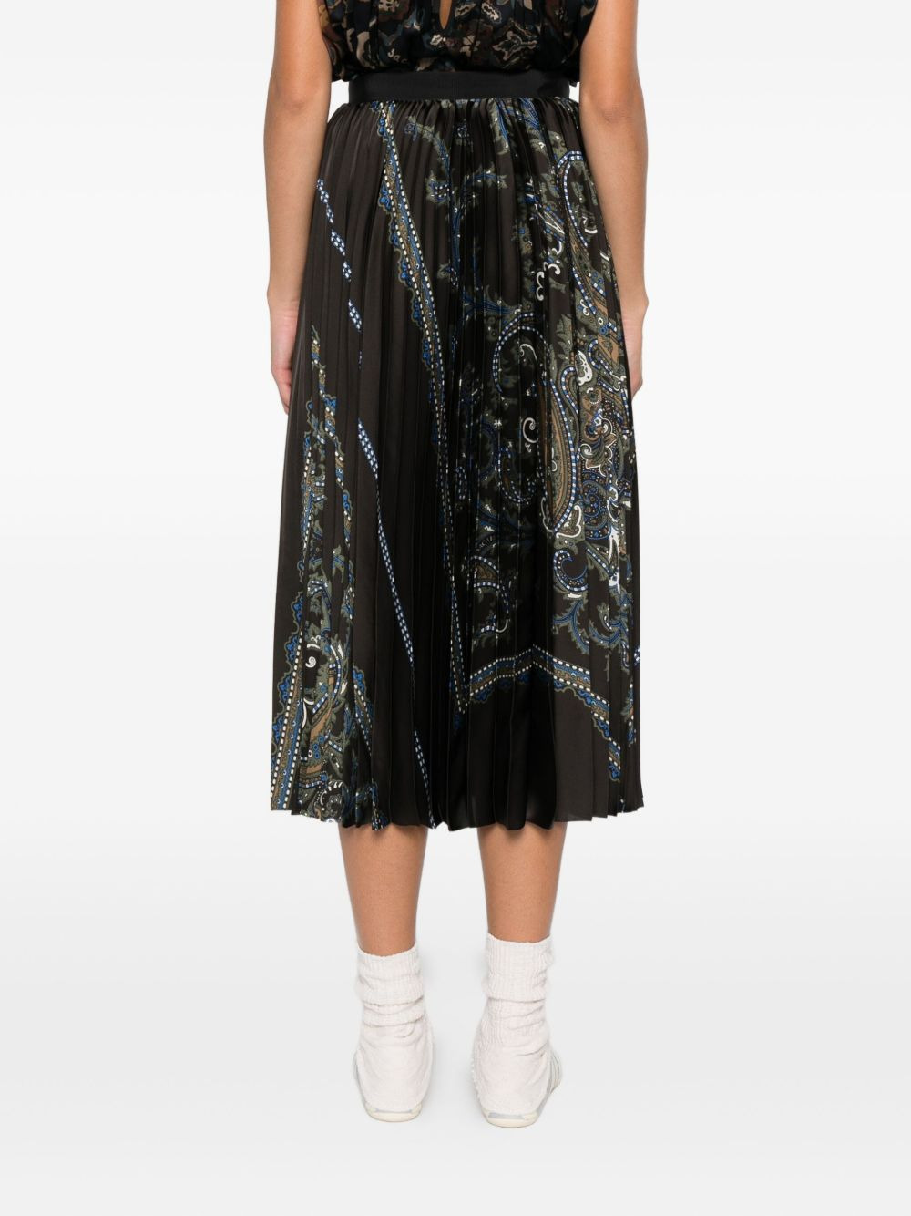 paisley-print pleated skirt - 4