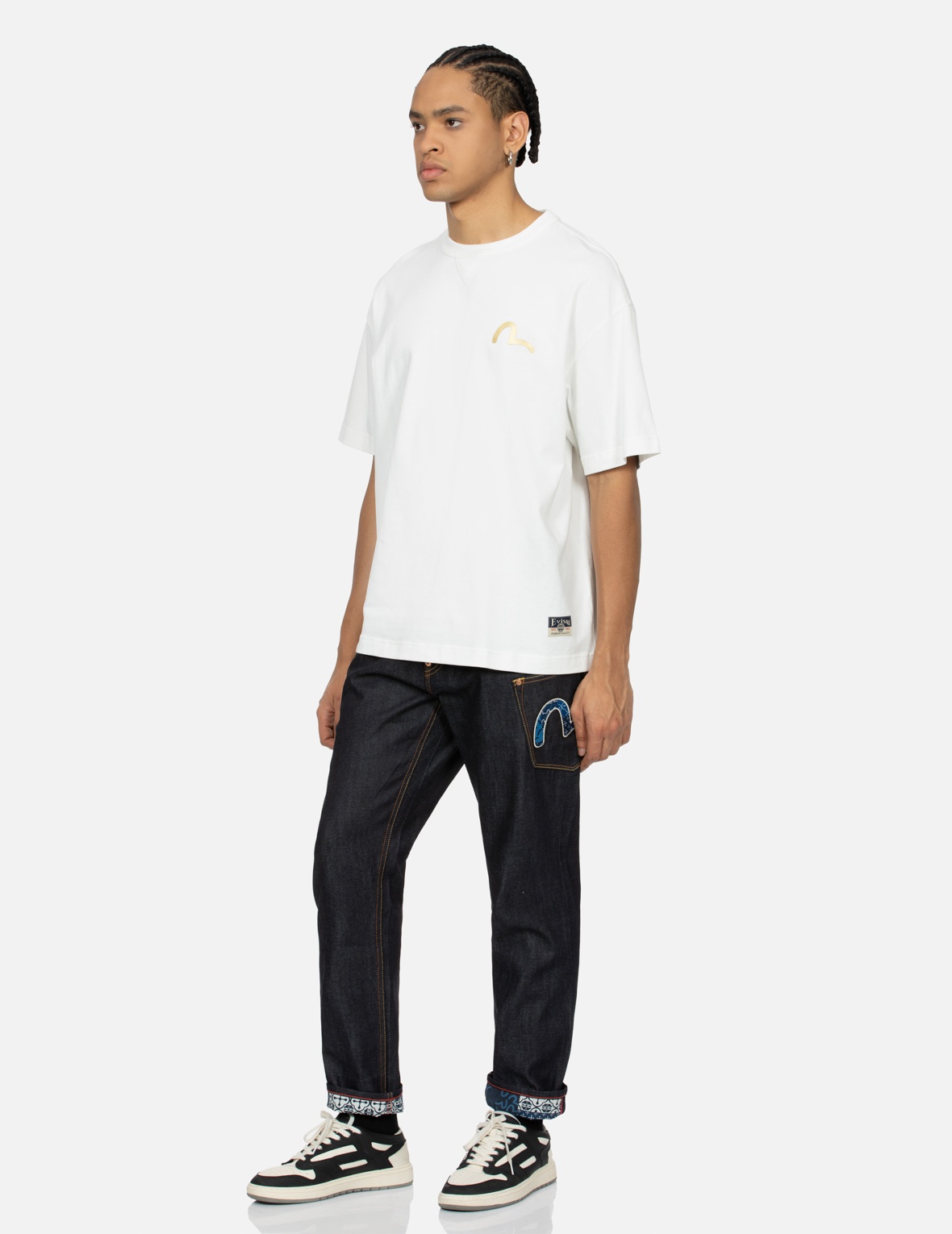 SEAGULL AND KAMON SASHIKO EMBROIDERY CARROT FIT JEANS #2017 - 4