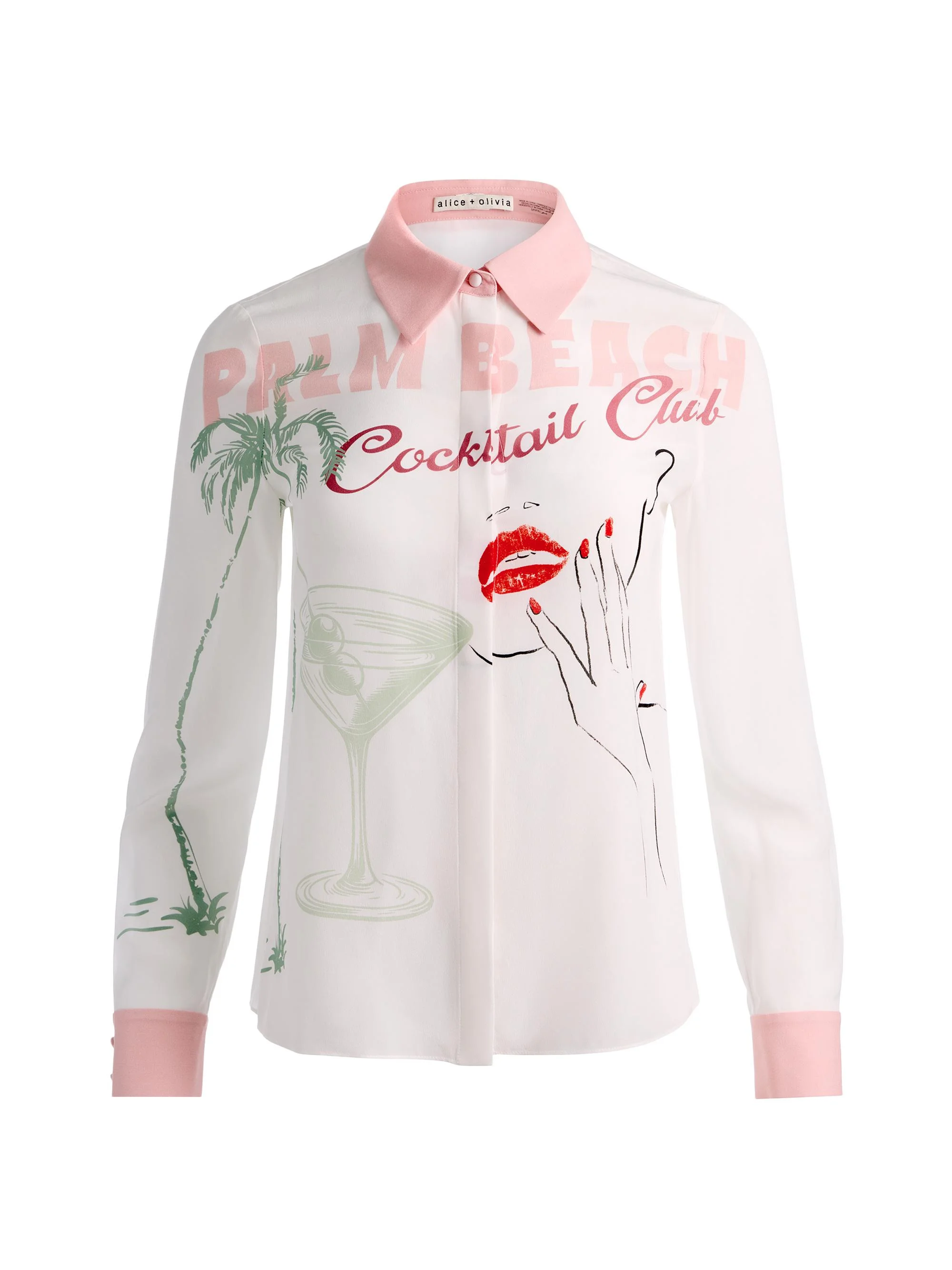 Women's Willa Cocktail Club Print Silk Blouse - Cocktail Club - 1