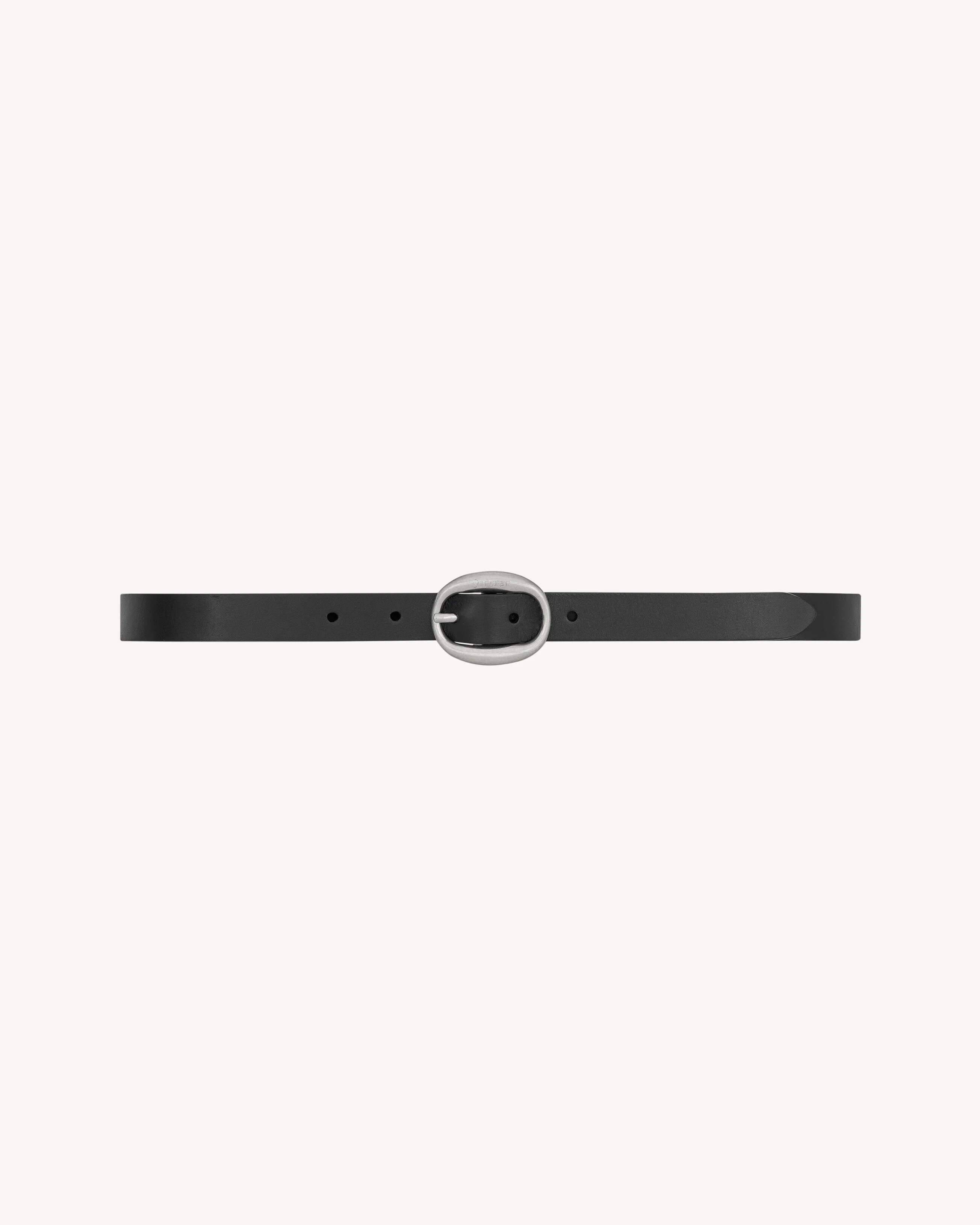 OVAL BUCKLE BELT IN SMOOTH LEATHER - 1