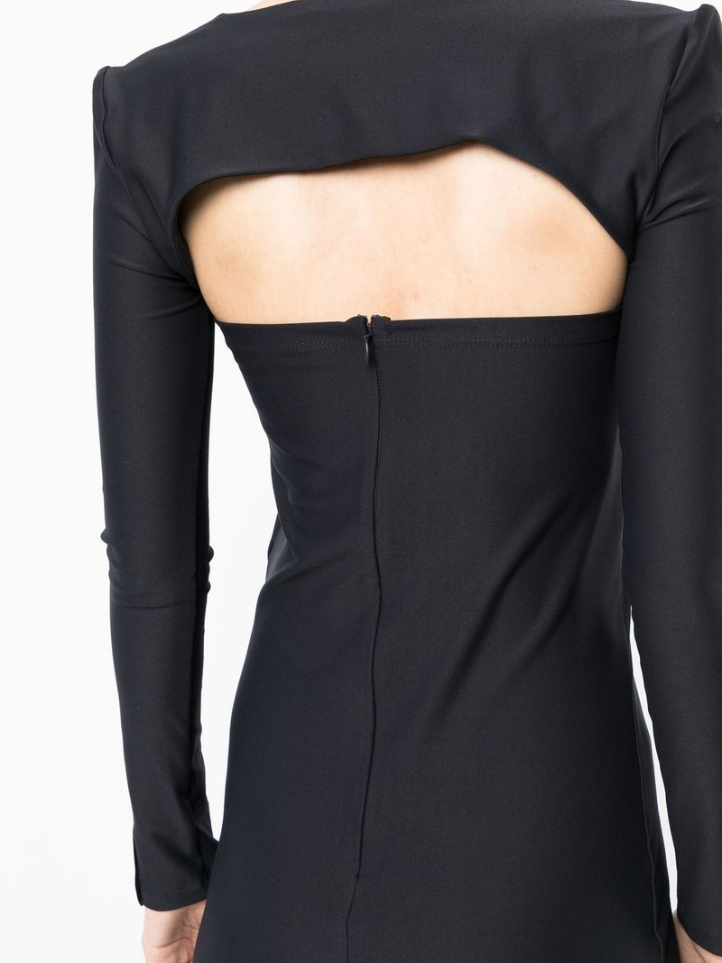 square-neck long-sleeve midi dress 5