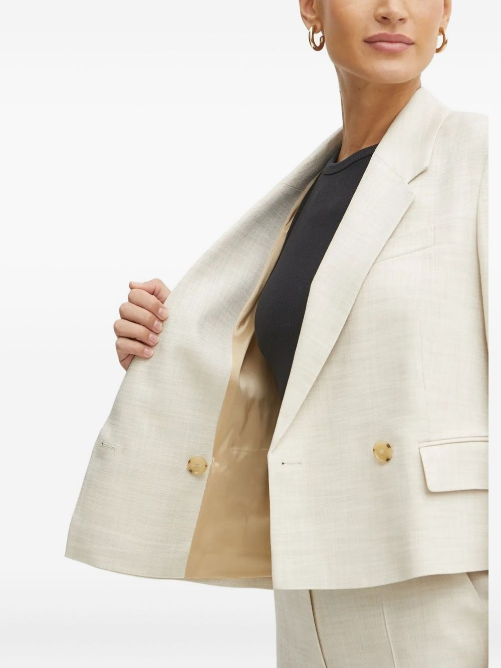 single-breasted frayed-edge blazer - 2