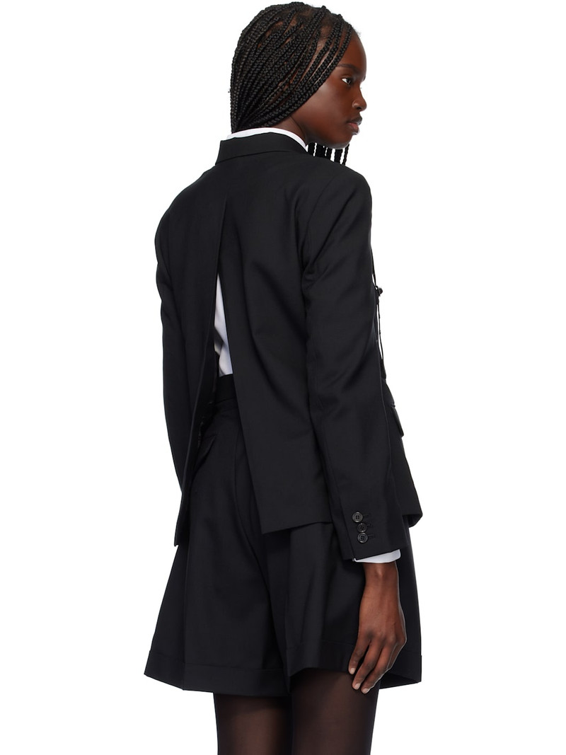 Black Wool Oxford Blazer 3