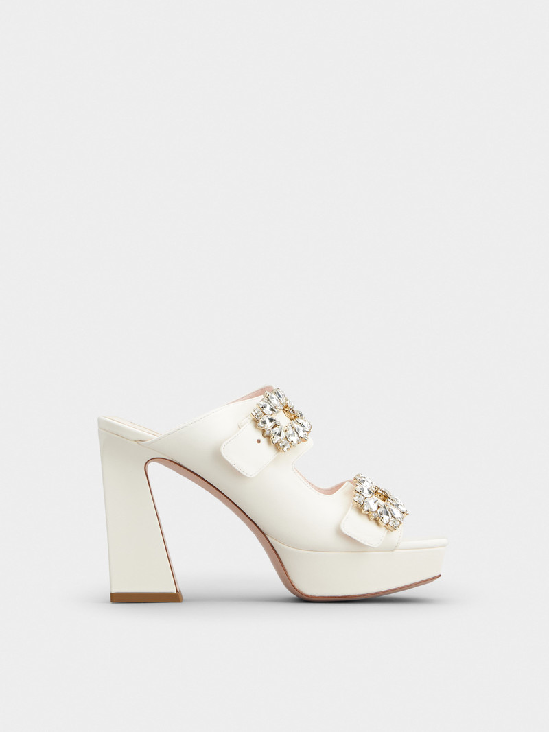 Slidy Viv' Strass Buckle Mules in Nappa Leather 1