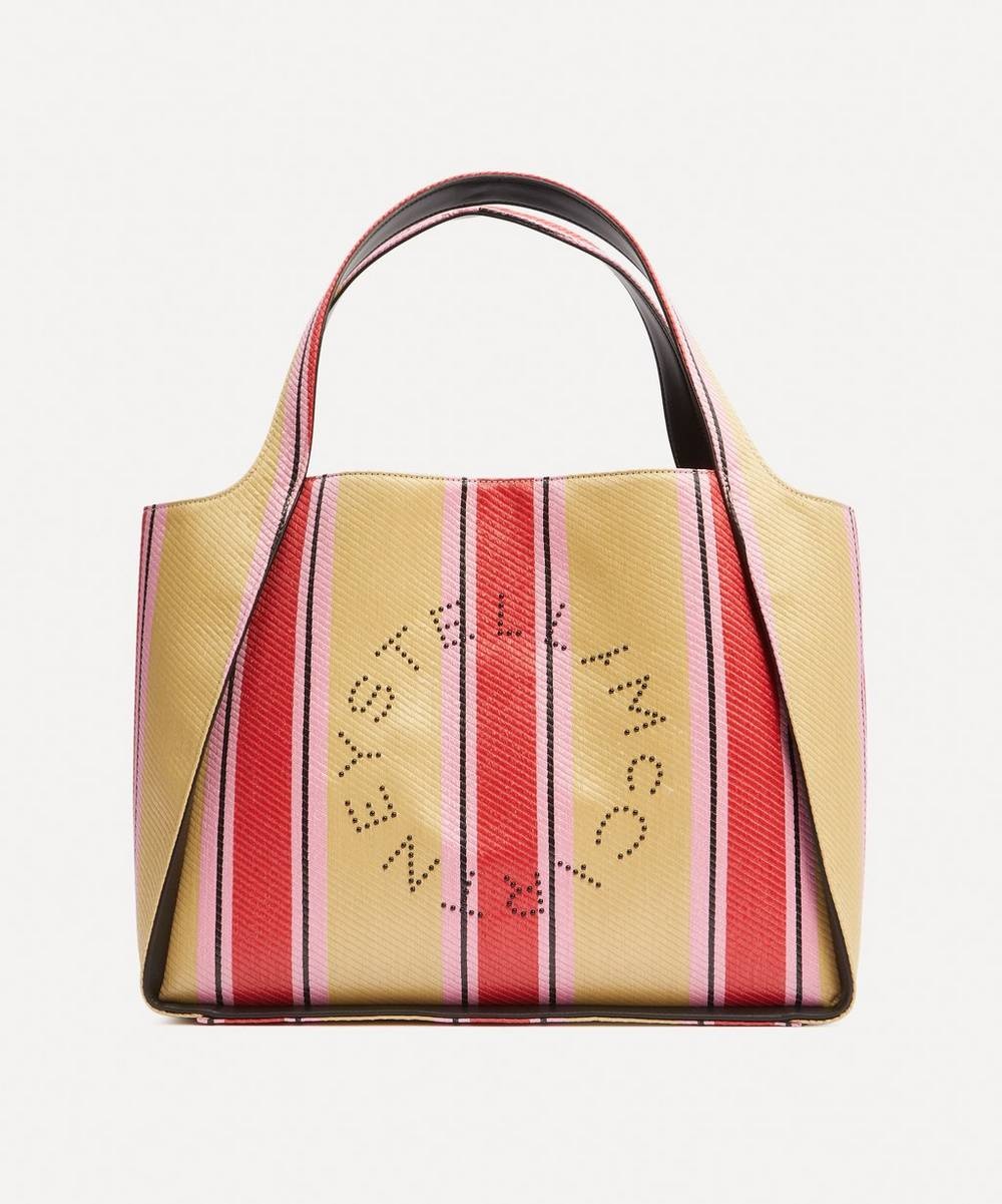 Stella Logo Striped Raffia Tote Bag - 1