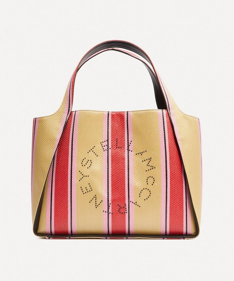 Stella Logo Striped Raffia Tote Bag 1