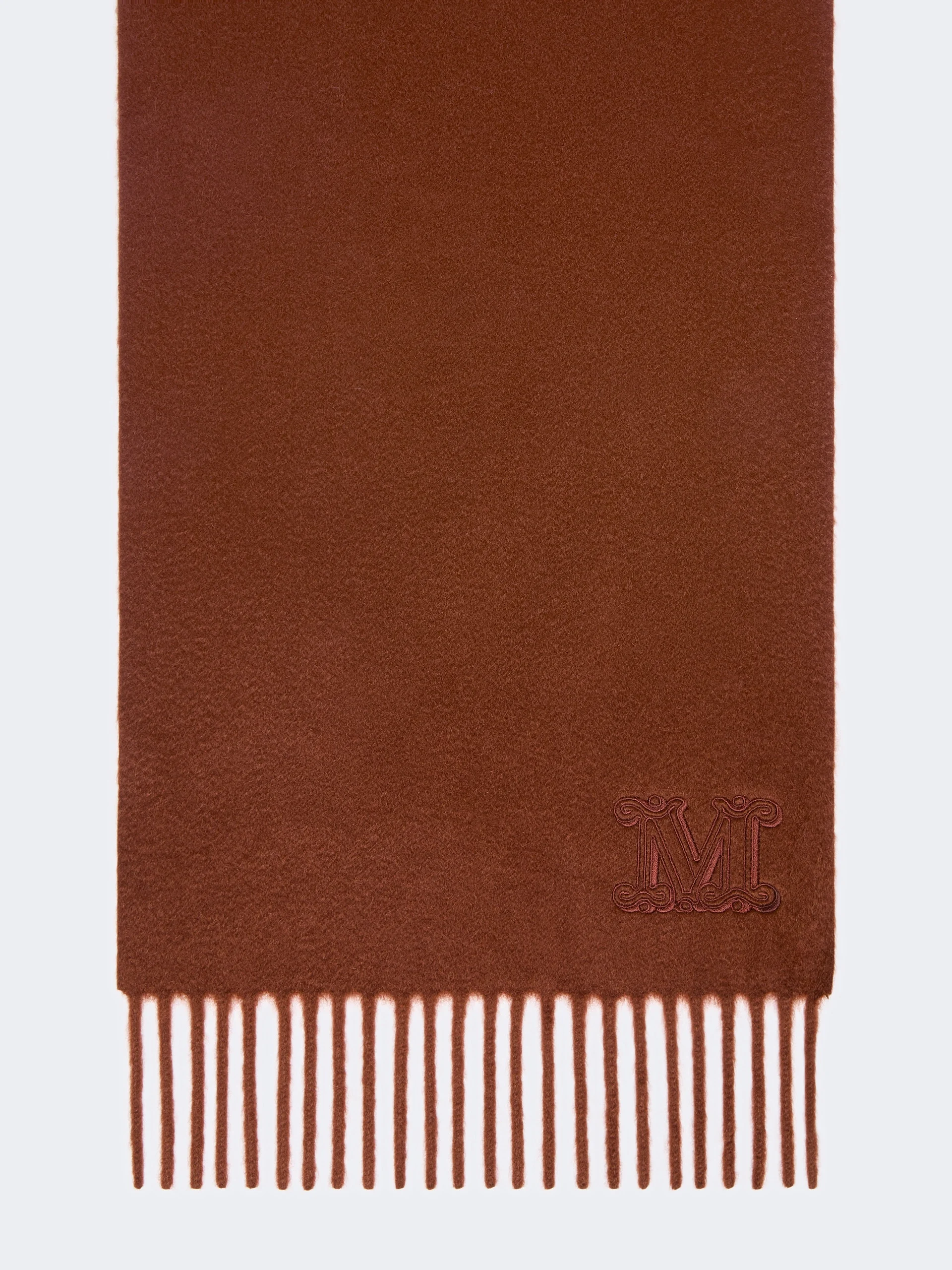 DALIA Cashmere stole with Monogram embroidery - RUST - 1