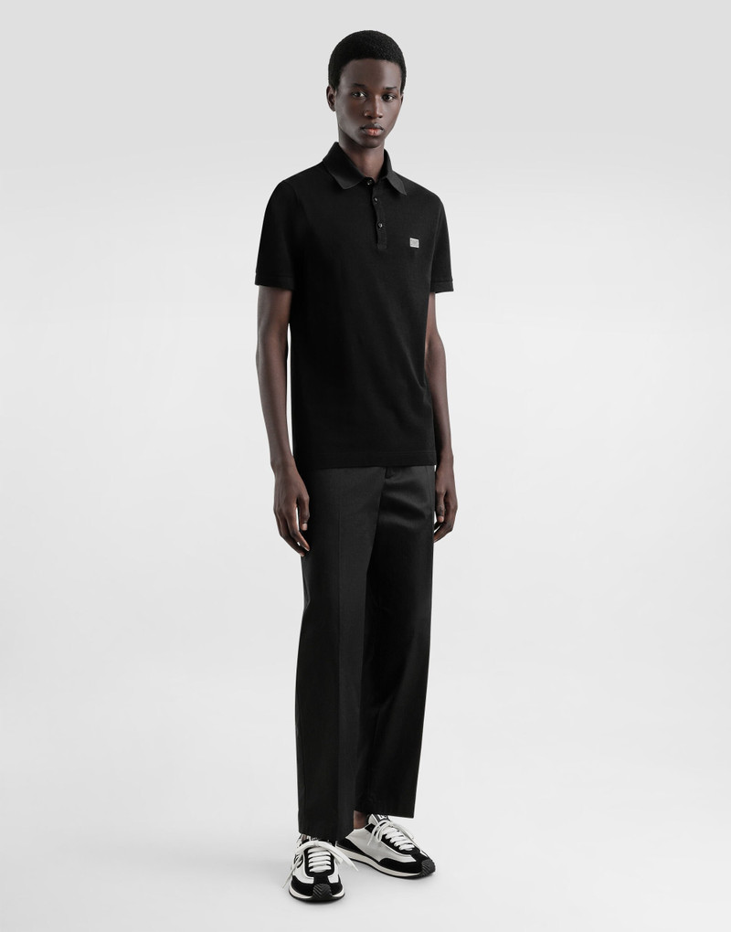 Dolce & Gabbana Cotton polo-shirt with logo tag outlook