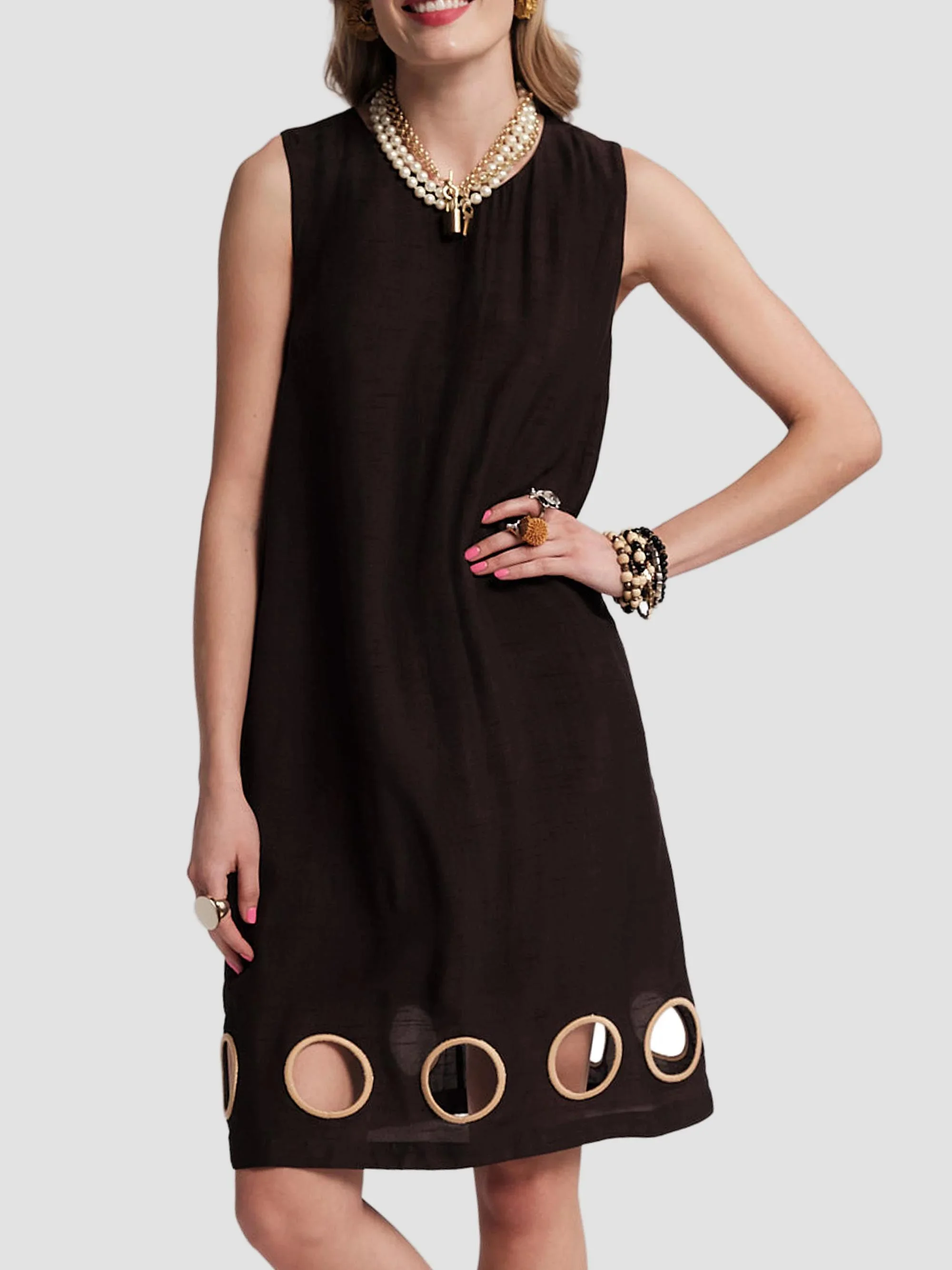 Women's Lilly Cut-Out Minidress - Black Taupe - 1
