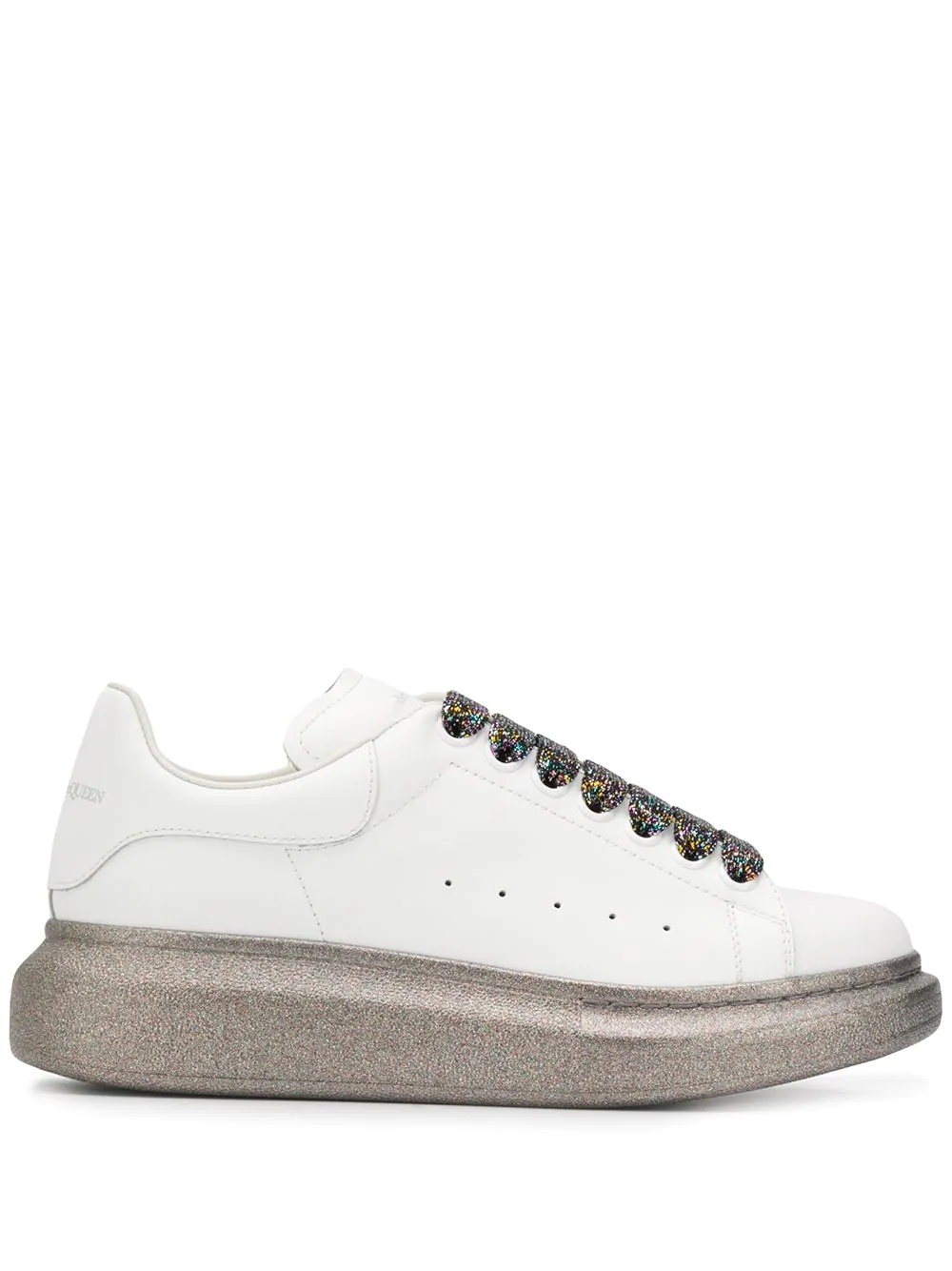 Oversized glitter detail low-top sneakers - 1