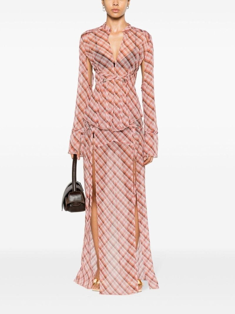 KNWLS Thrall strappy checked shirt outlook