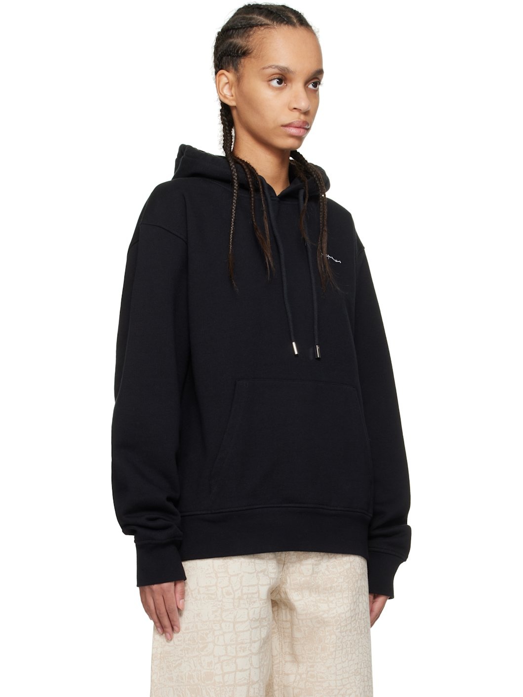 Black 'The embroidered sweatshirt' Hoodie - 2