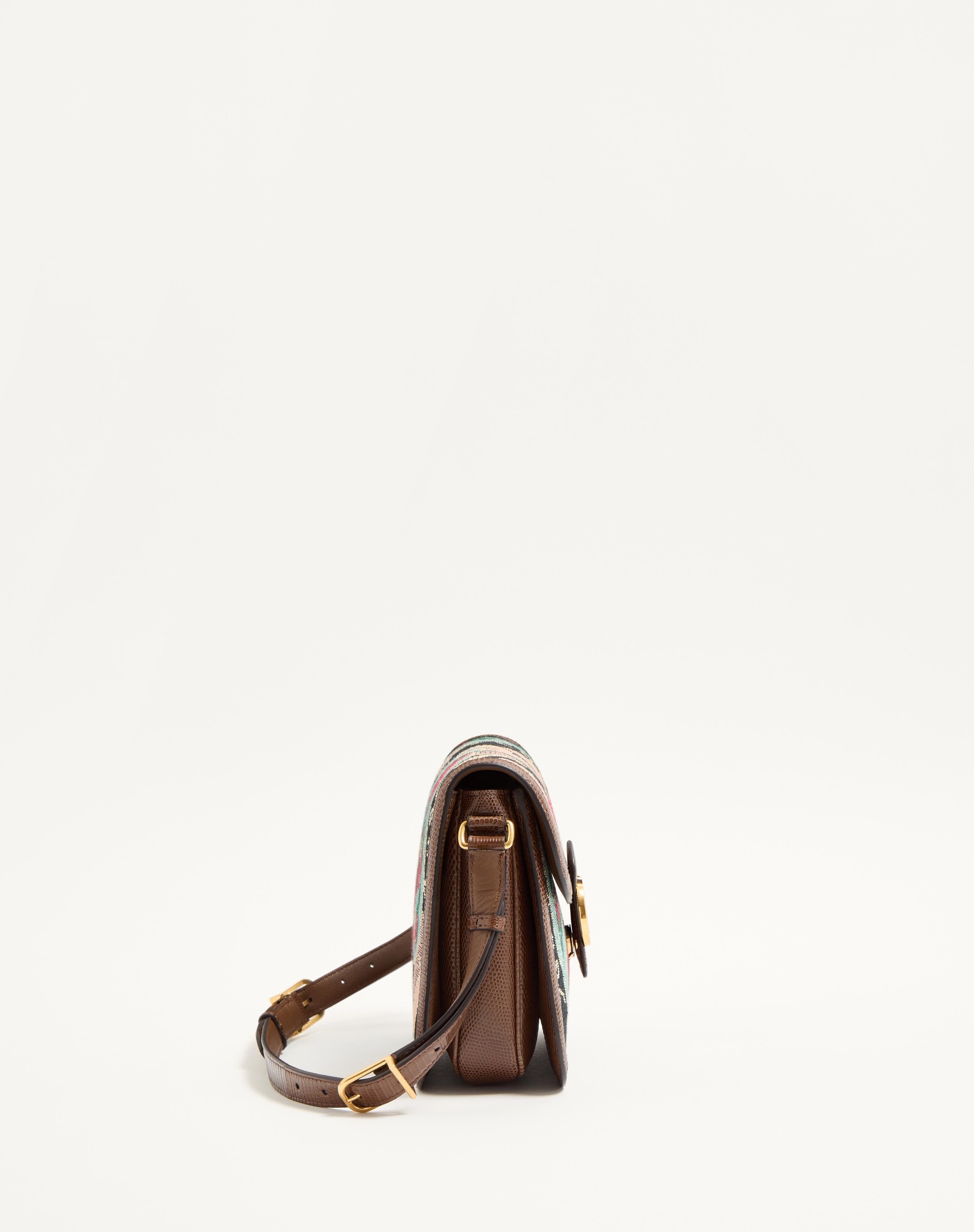 VALENTINO GARAVANI 9TO5 SHOULDER BAG IN JACQUARD AND LIZARD FABRIC - 3