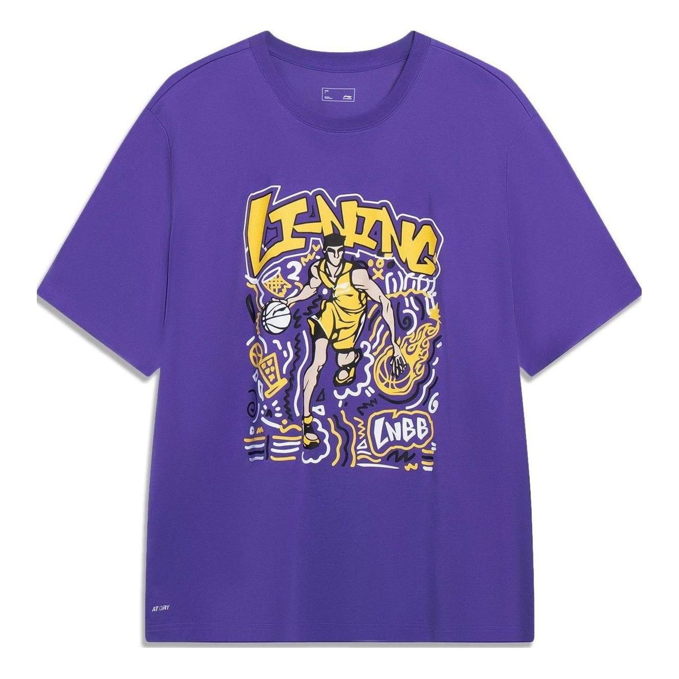 Li-Ning Hoops Comics Graphic T-shirt 'Purple' AHST569-4 - 1