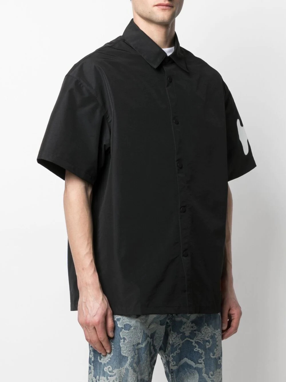 sleeve logo bowling shirt - 3