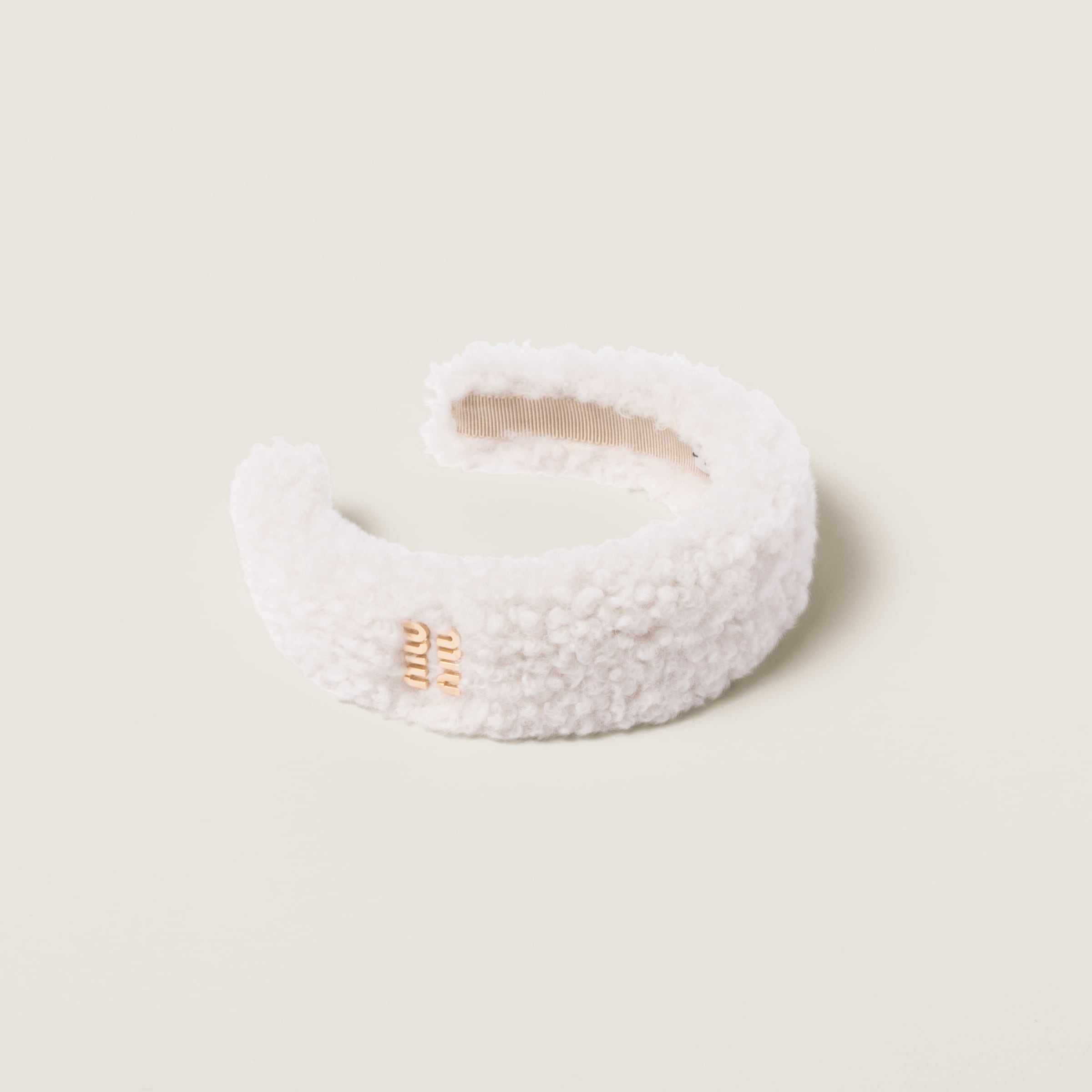 ＊miu miu＊Shearling Shoulder Strap Wander Mini shearling shoulder bag in beige - Miu Miu
