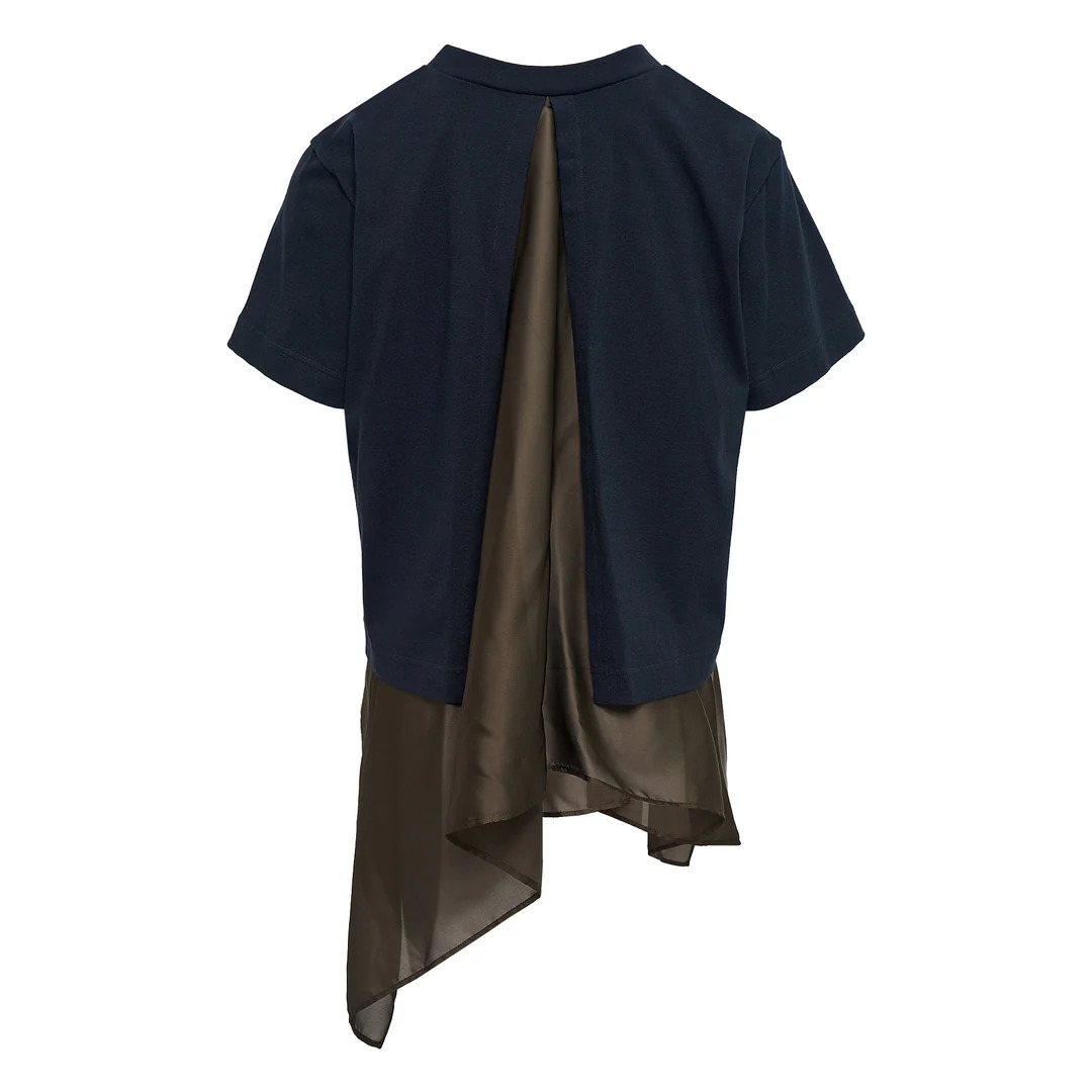 Satin x Cotton Jersey T-Shirt - 2