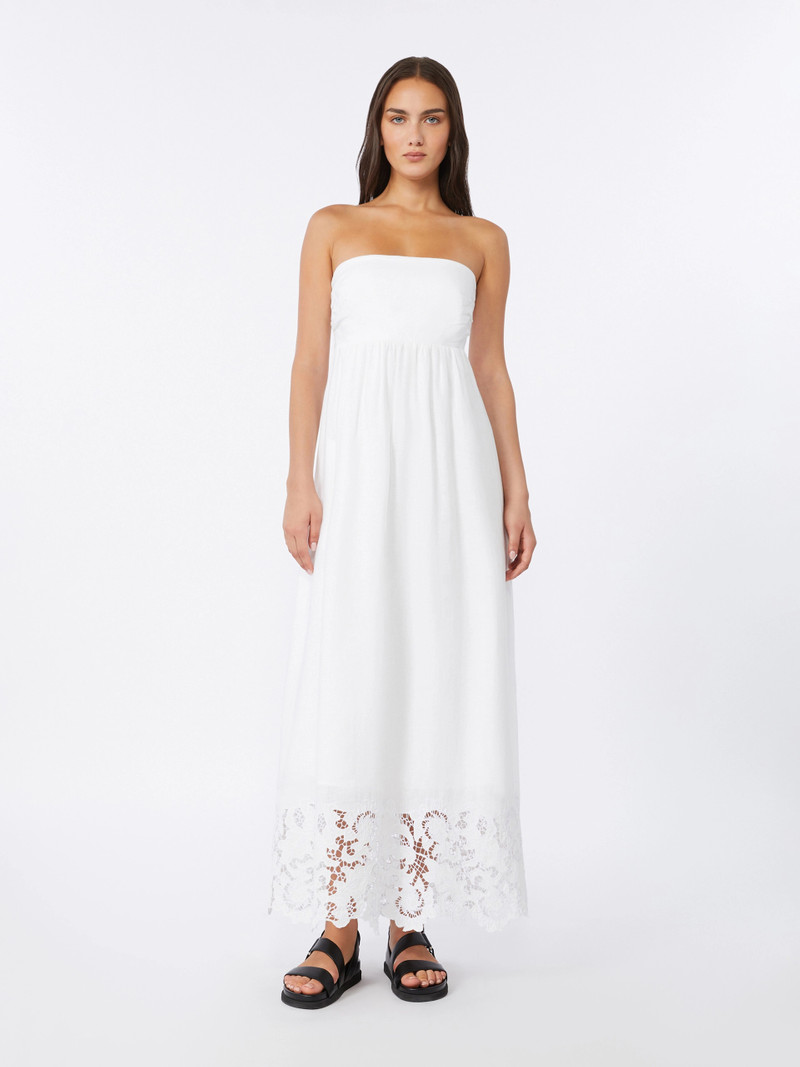 SCENA Linen canvas bustier dress - WHITE 3