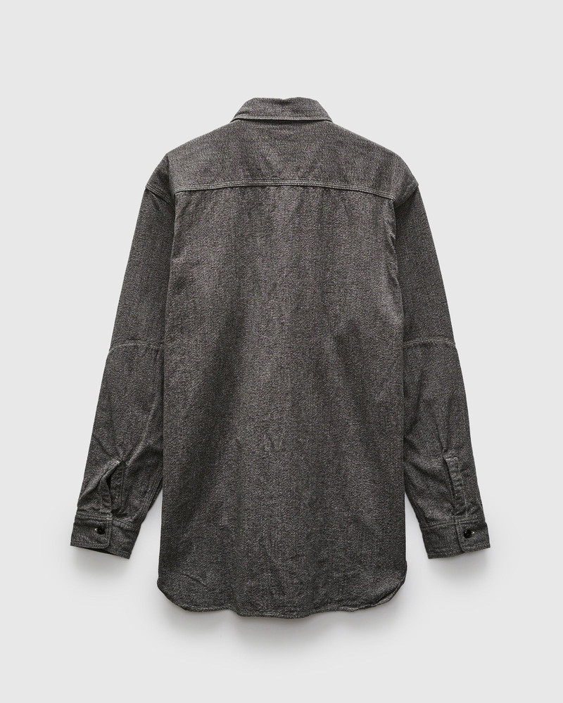 FULLCOUNT Triple Stitch Covert Chambray Shirt in Charcoal Black outlook