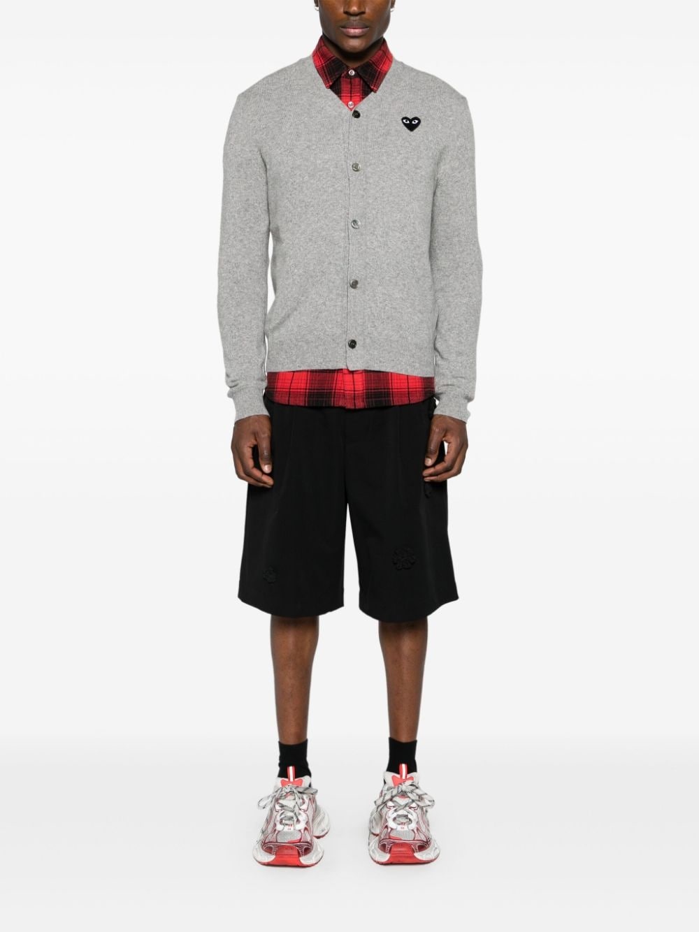mélange-effect wool cardigan - 3