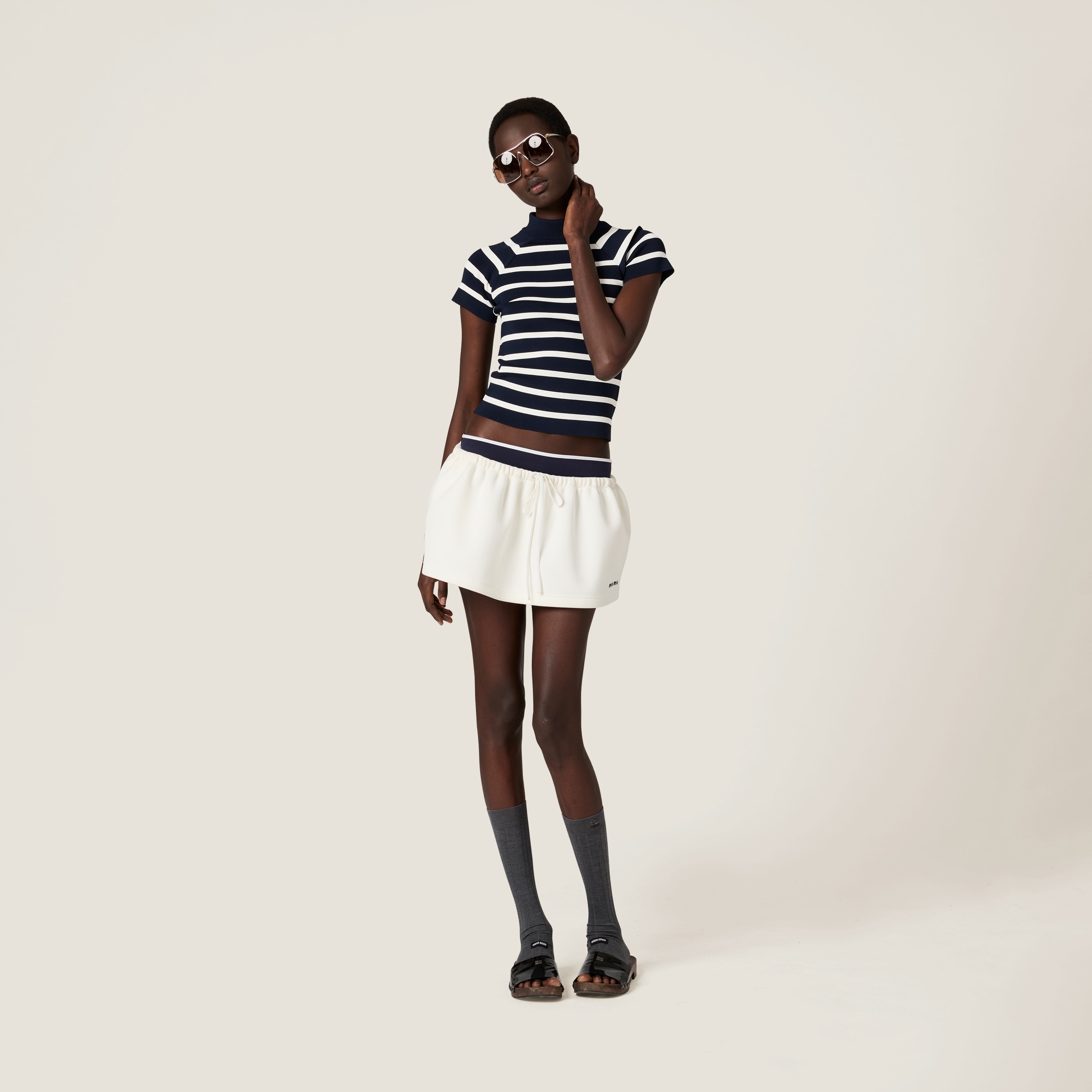 Striped mock turtleneck sweater - 2