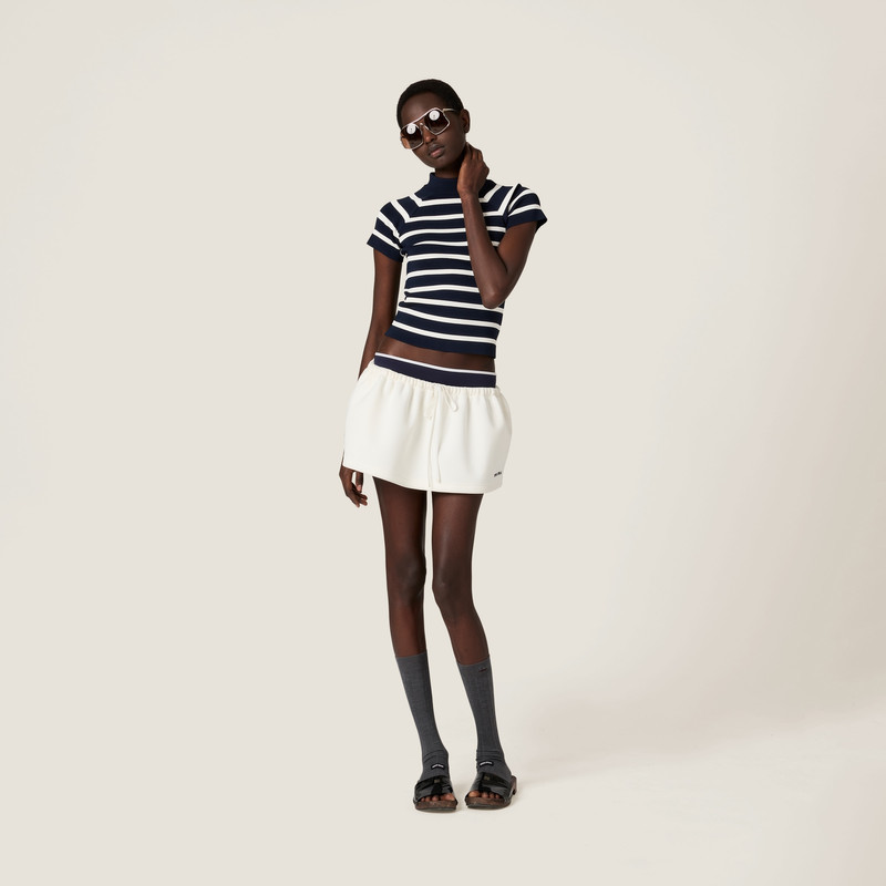 Miu Miu Striped mock turtleneck sweater outlook