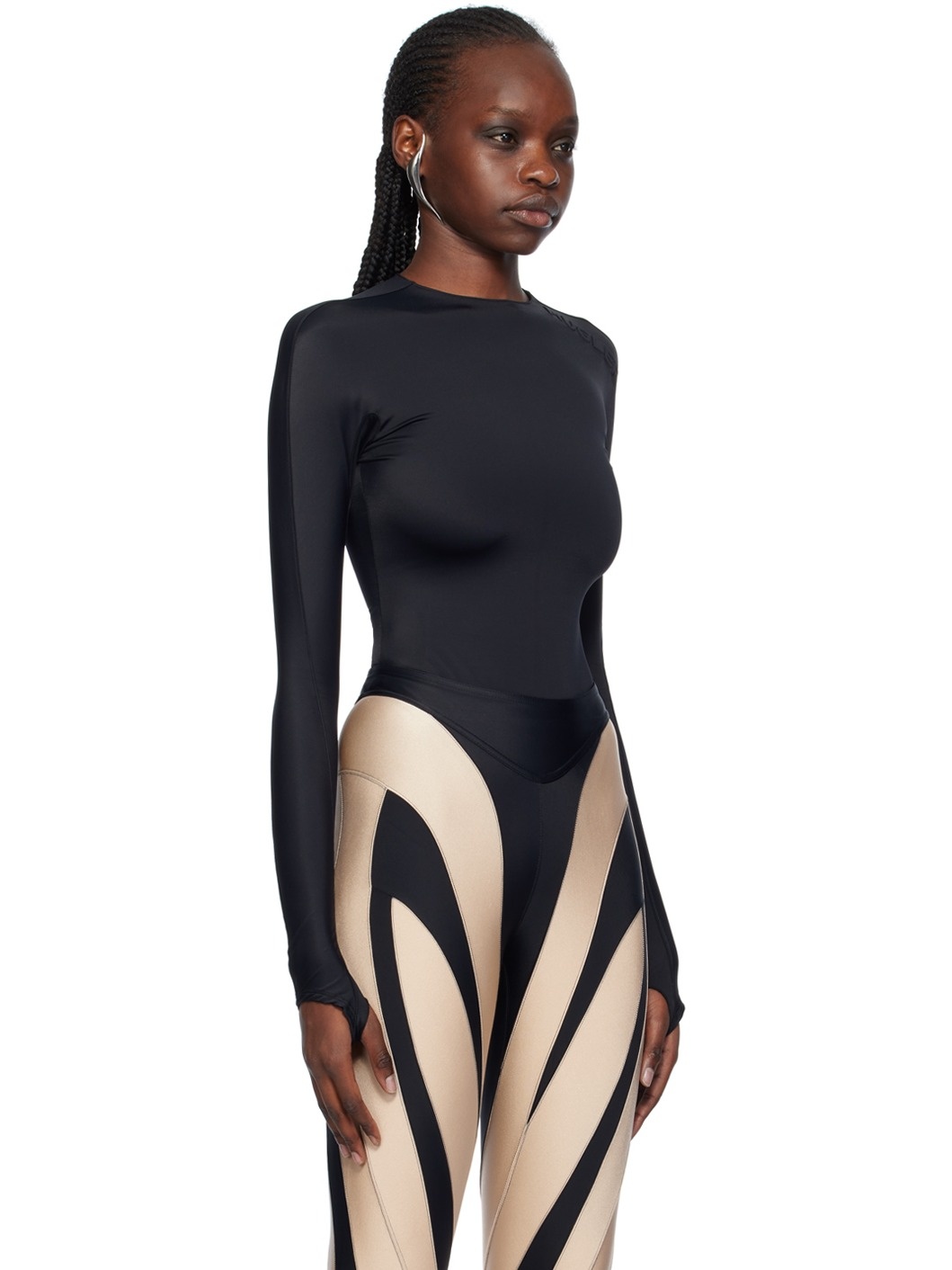 Black Embossed Bodysuit - 2
