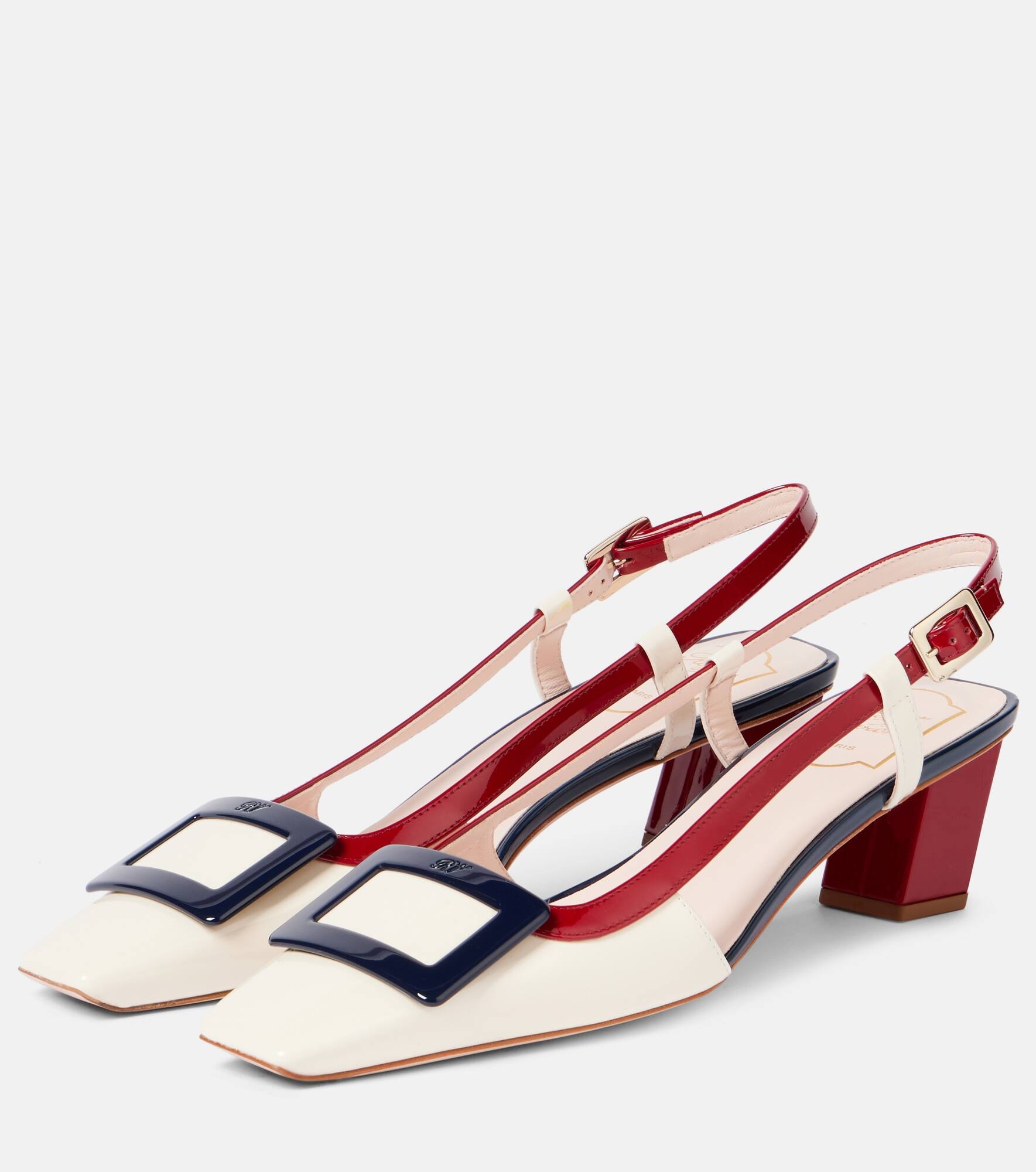 Belle Vivier 45 patent leather slingback pumps - 4