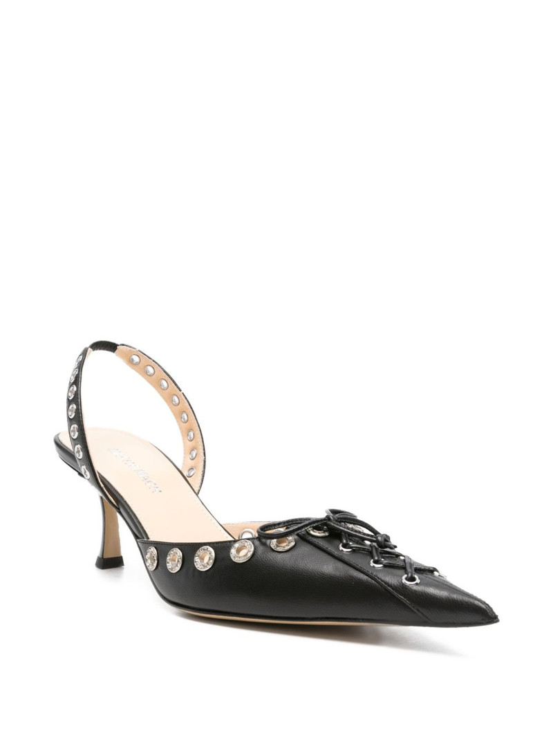 MACH & MACH crystal-embellished lace-up pumps outlook