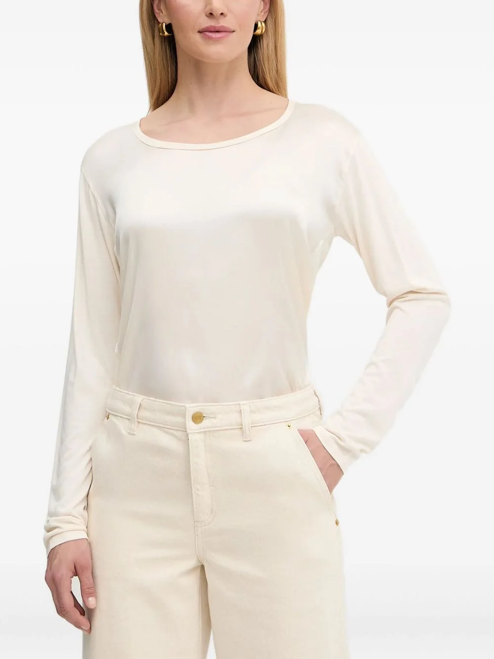 long-sleeved round-neck T-shirt - 1