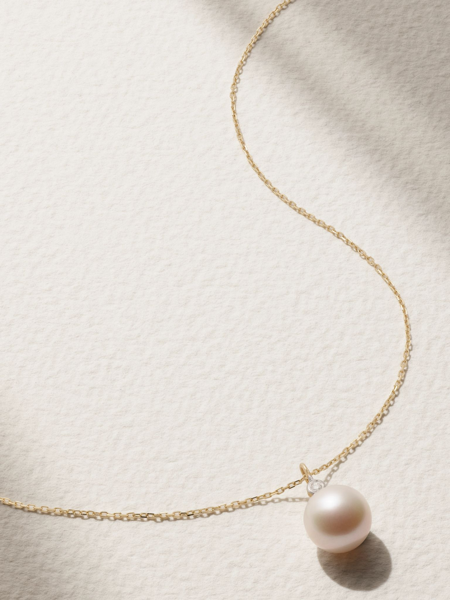14-karat gold, pearl and diamond necklace Gold - 4