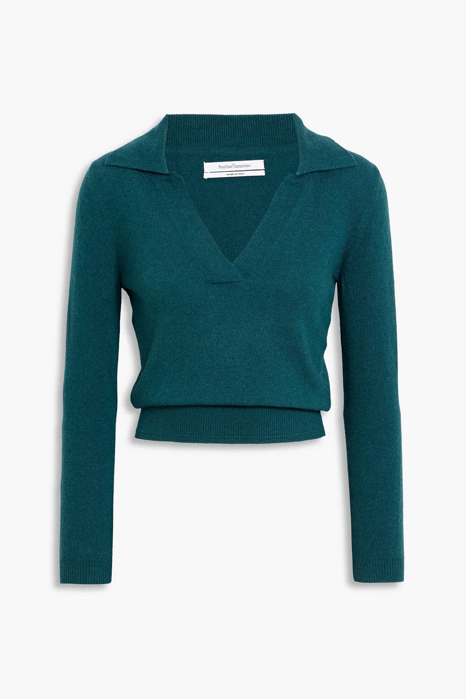 Cashmere and wool-blend polo sweater - 1