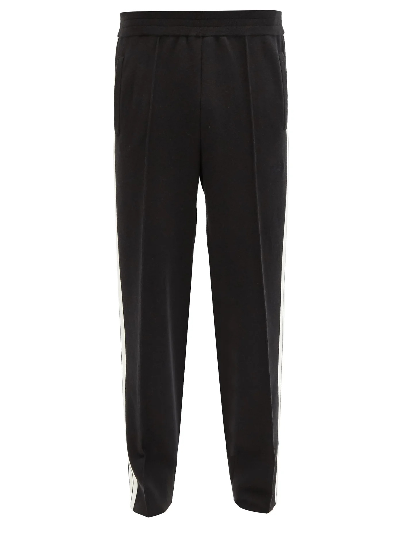 Side-stripe cashmere-blend track pants - 1