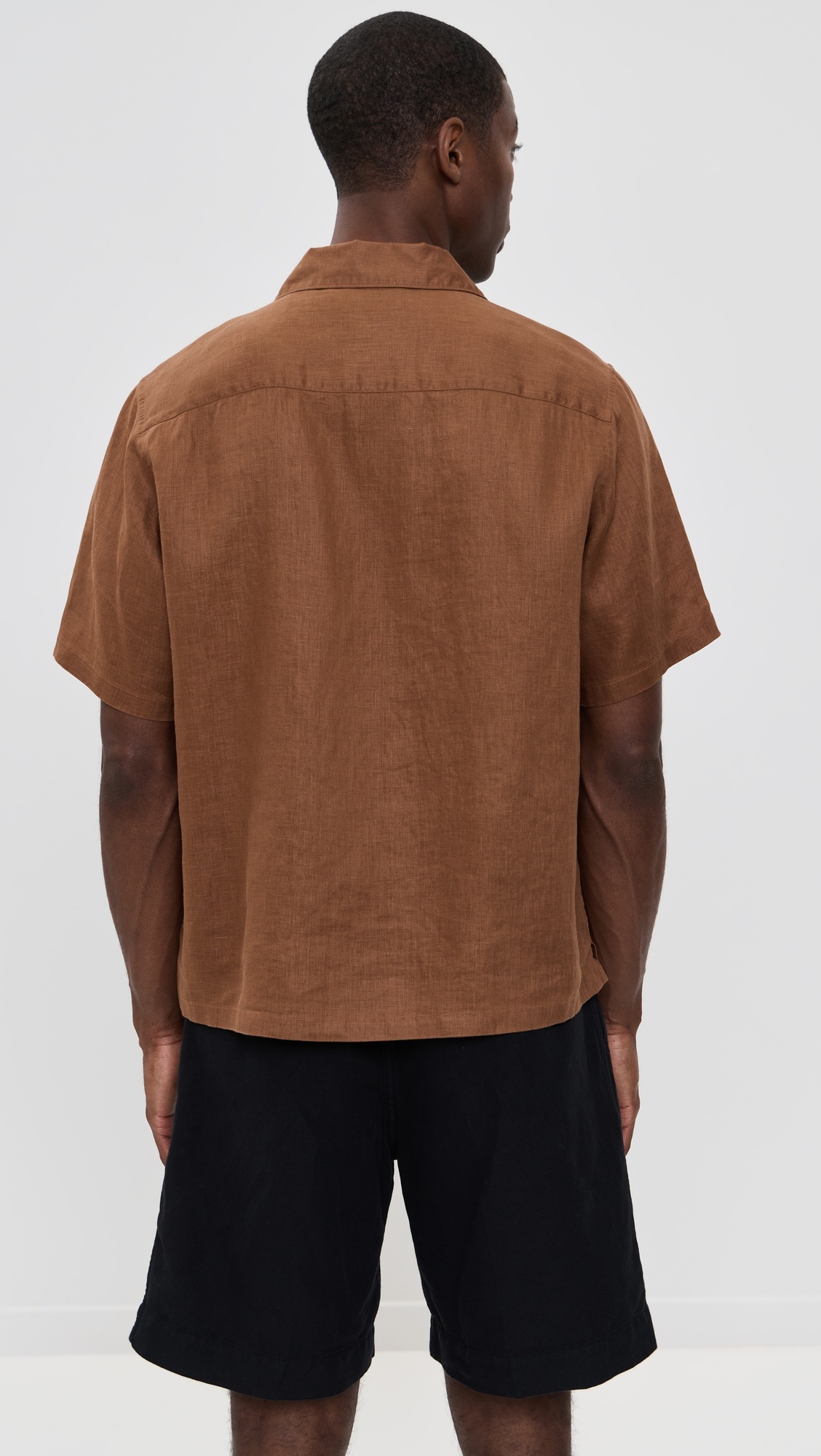Noll Short Sleeve Camp Collar in Relaxed Linen - 3