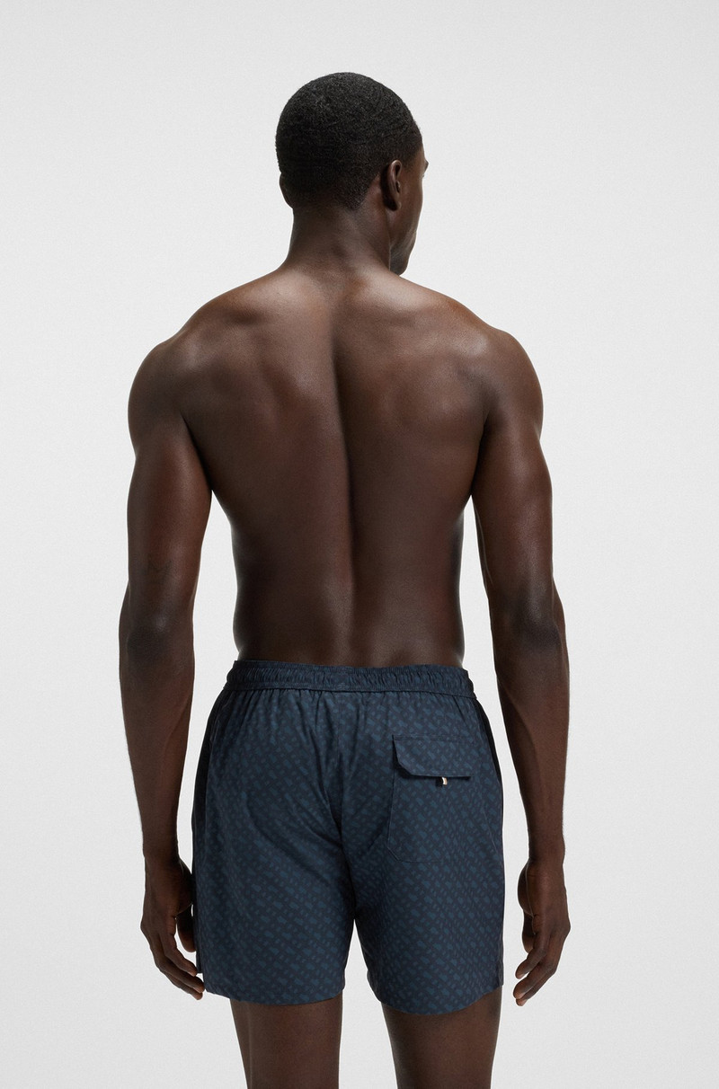 BOSS LOGO-BADGE SWIM SHORTS WITH DEGRADÉ MONOGRAM PRINT outlook