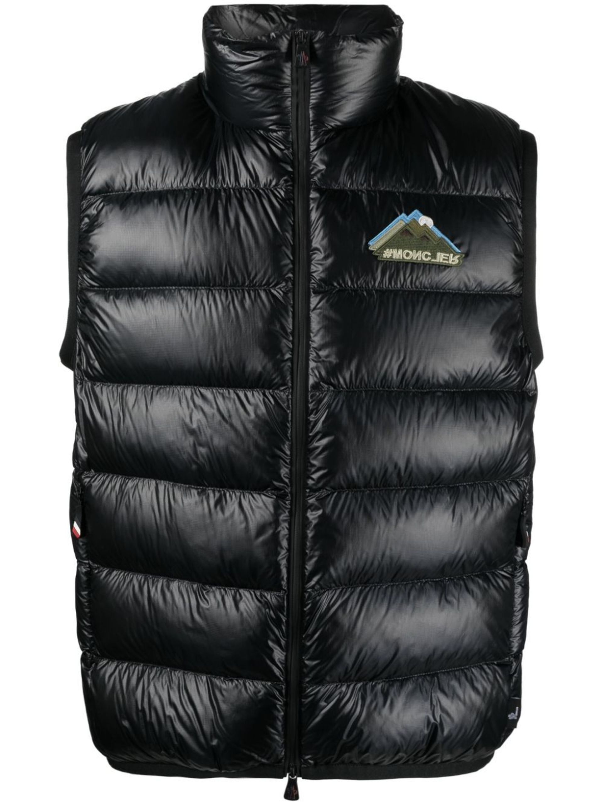 Black Panelled Padded Gilet - 1