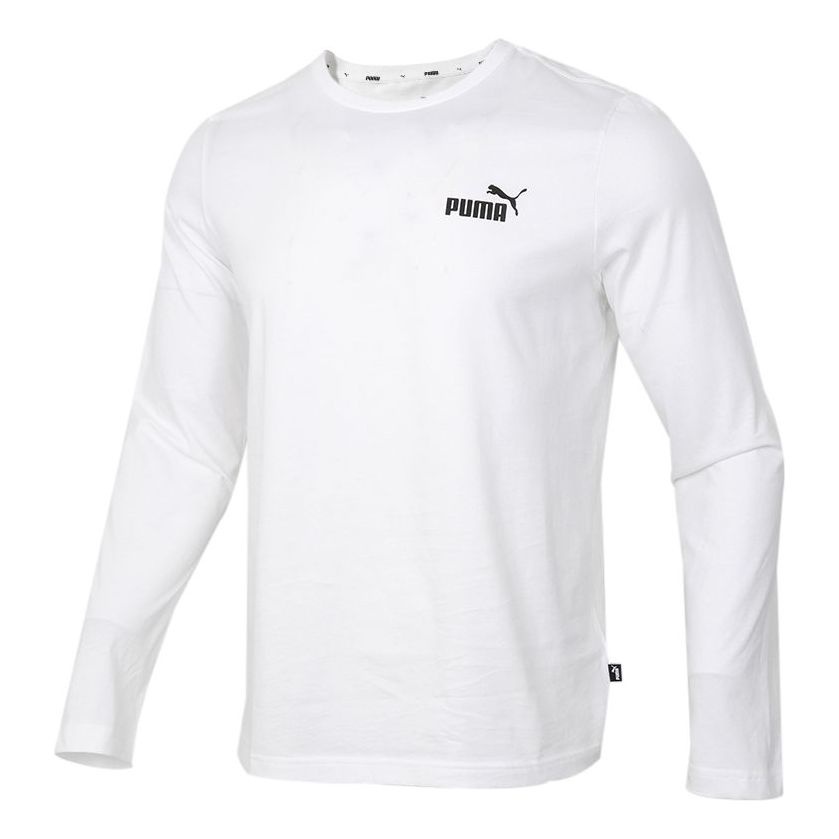 PUMA Logo Printing Colorblock Round Neck Long Sleeve 'White' 845924-02 - 1