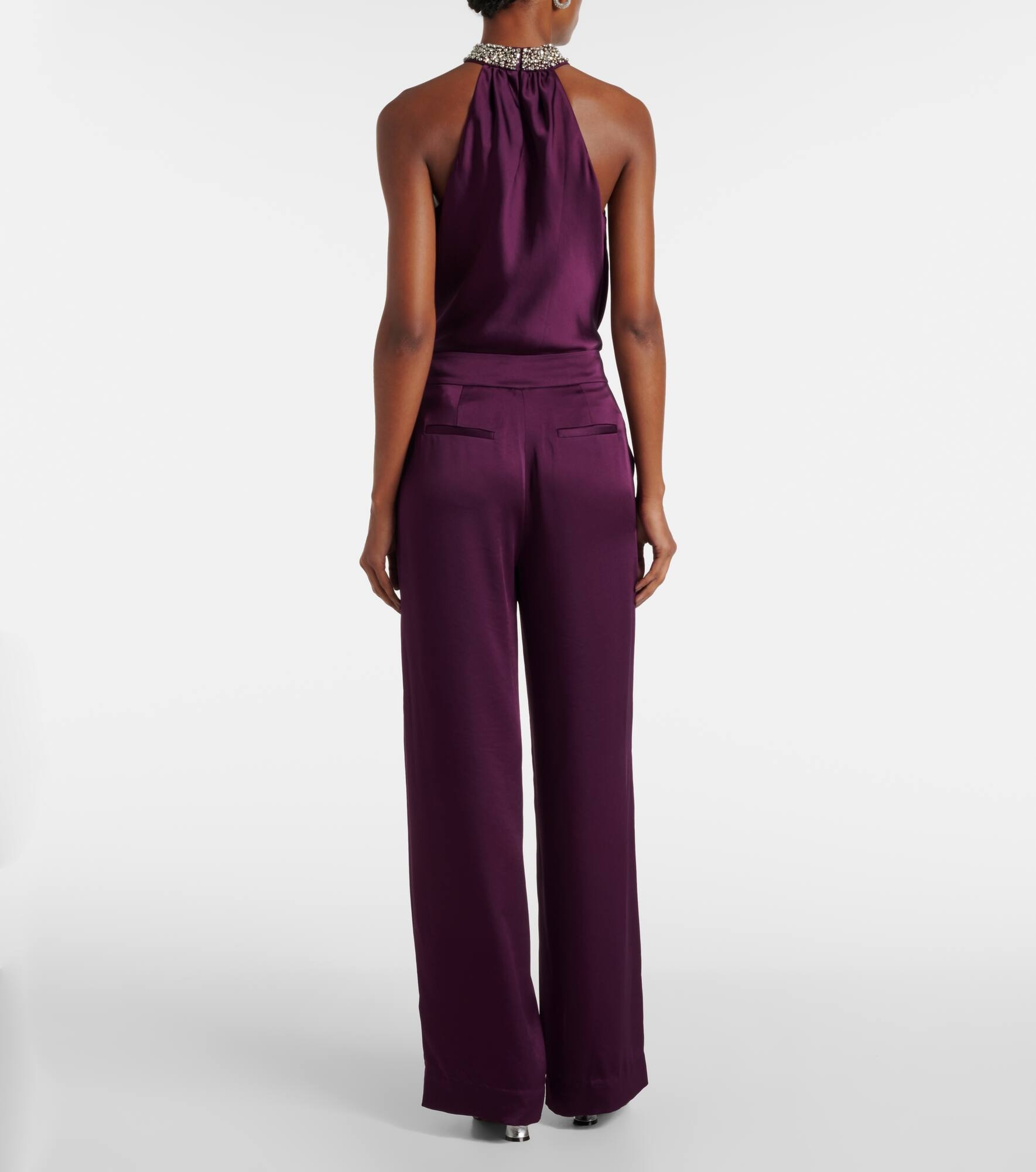 Kira satin wide-leg pants - 3