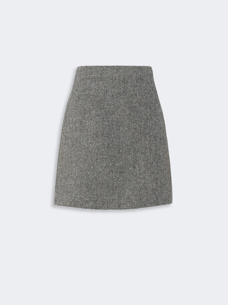 FARNESE Wool blend short skirt - DARK GREY 1