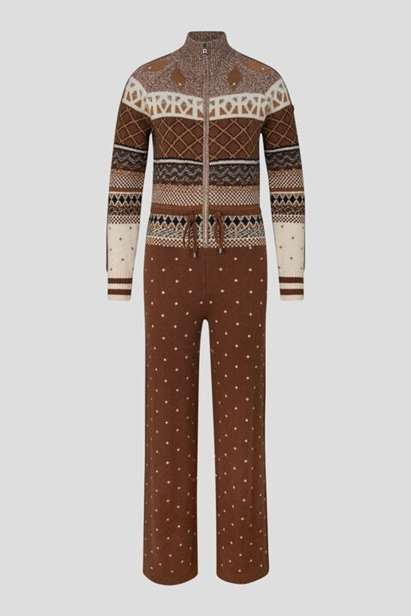 Agnetha knitted overalls in Brown 1