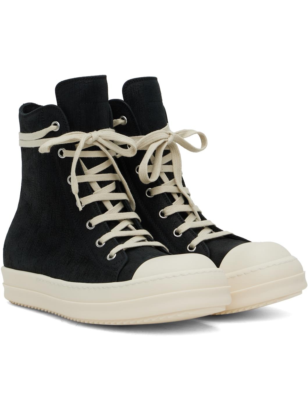 Black Hollywood Bull Leather Sneakers - 4