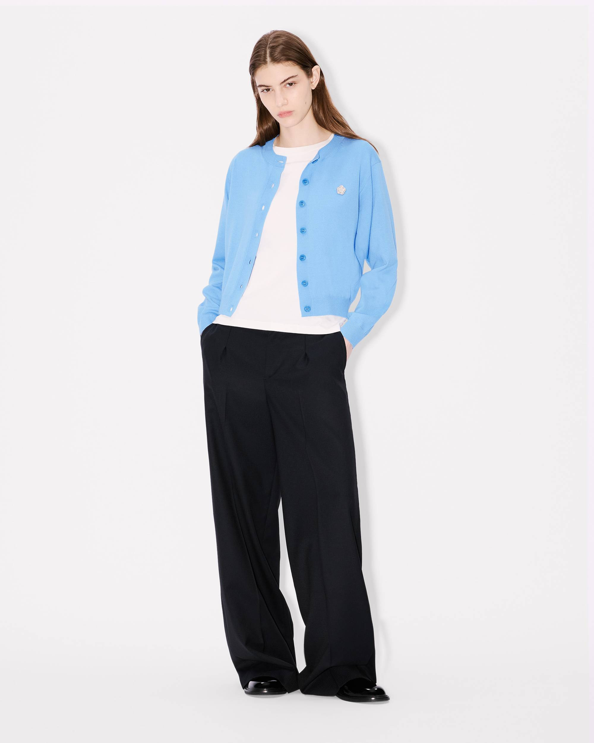 'Boke Flower' embroidered cardigan in Merino wool - 5