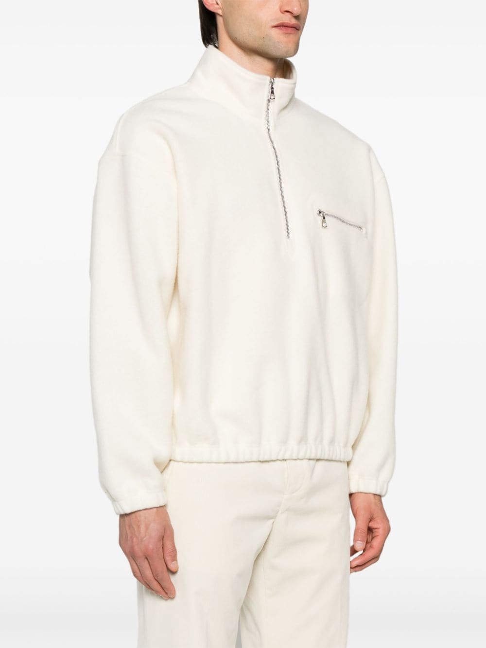 high-neck fleece sweatshirt - 3