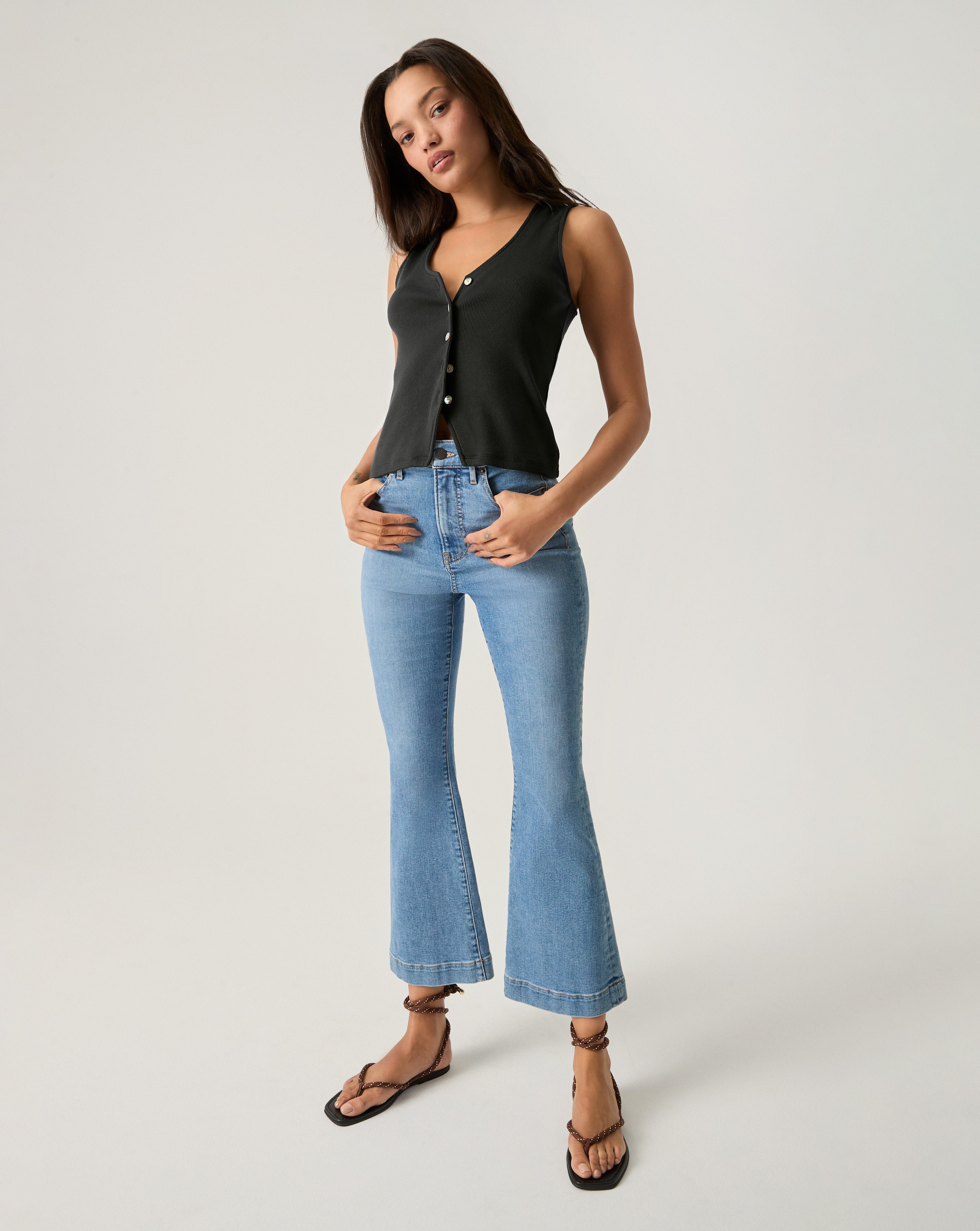 CARSON HIGH RISE ANKLE FLARE JEAN - 8