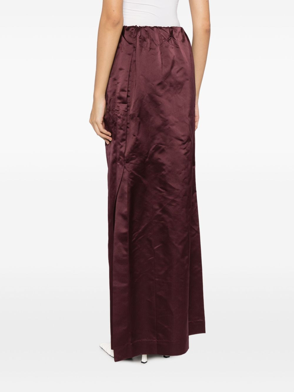 satin-finish silk skirt - 4