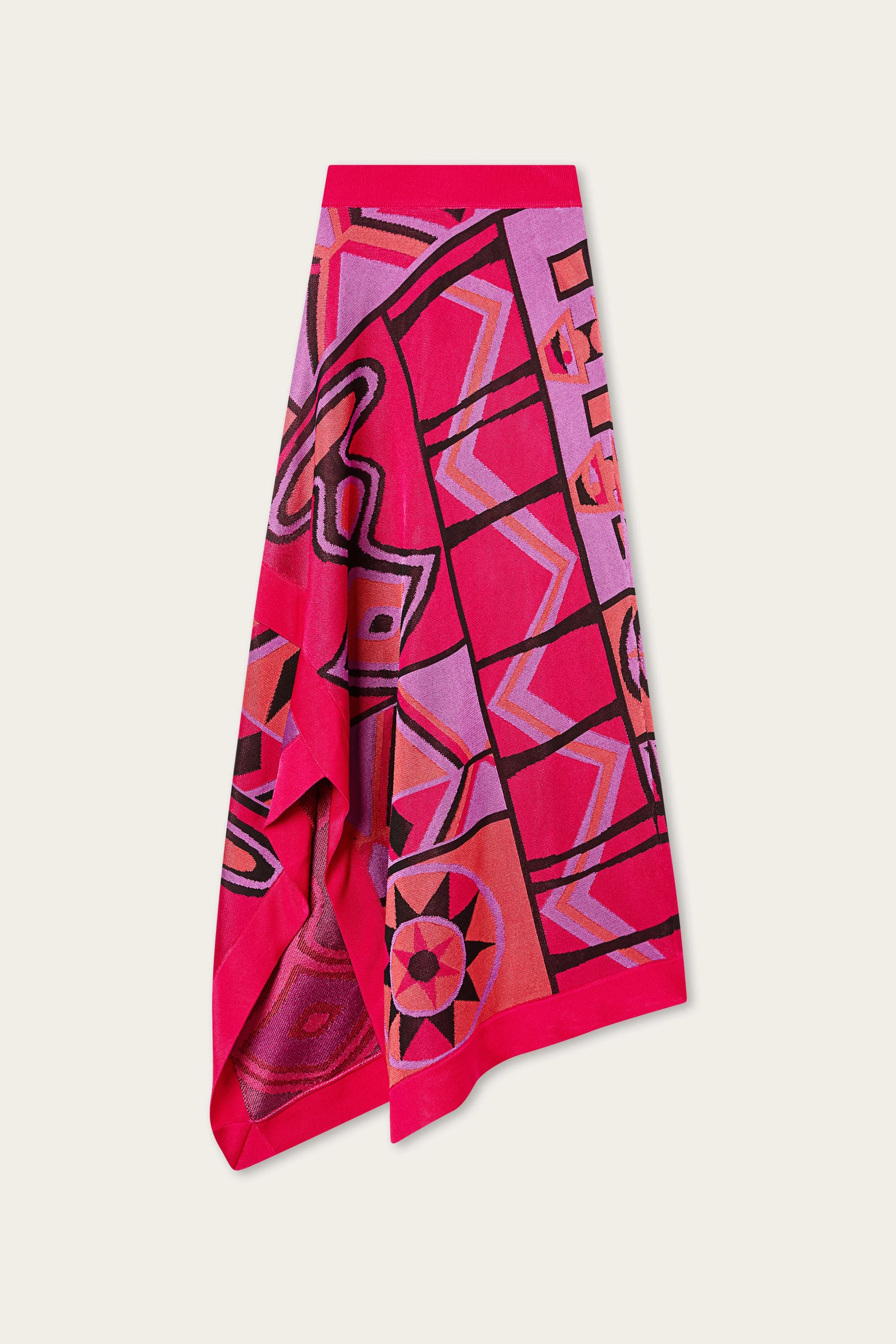 BONGO PRINT ASYMMETRICAL SKIRT - 1