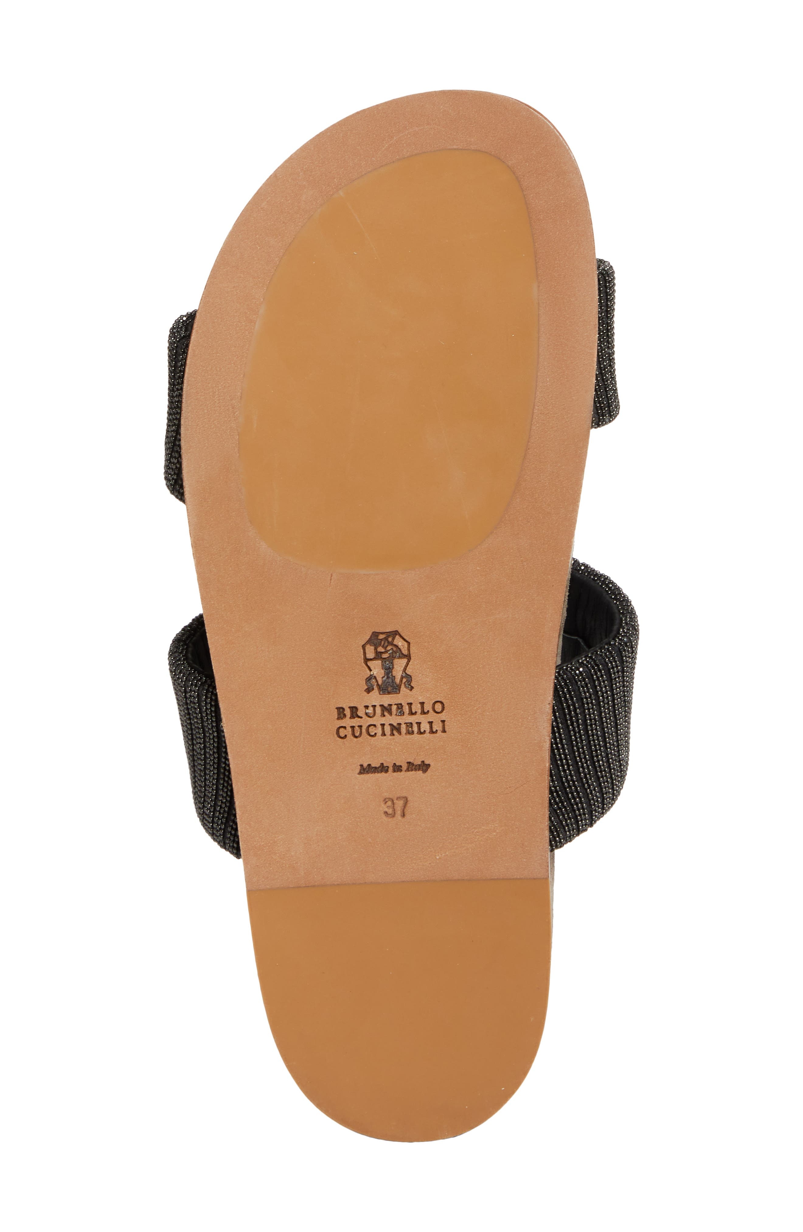 Brunello Cucinelli Monili Two-Strap Slide Sandal in Antracite at Nordstrom - 6