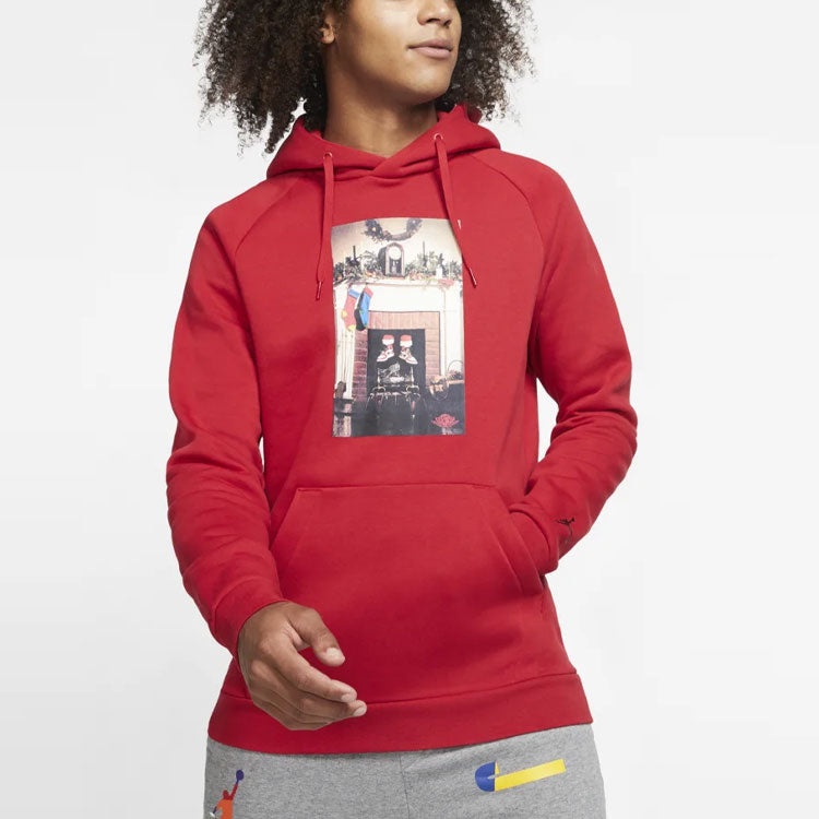 Air Jordan Jumpman Chimney Printing Fleece Pullover Red CT4886-687 - 3