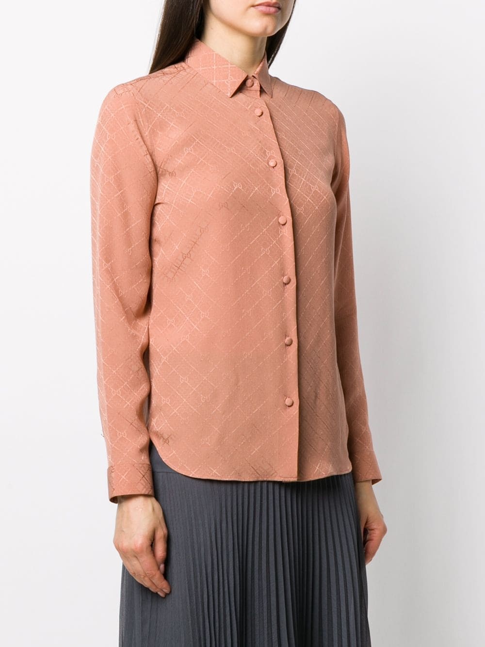 GG check long-sleeved shirt - 3