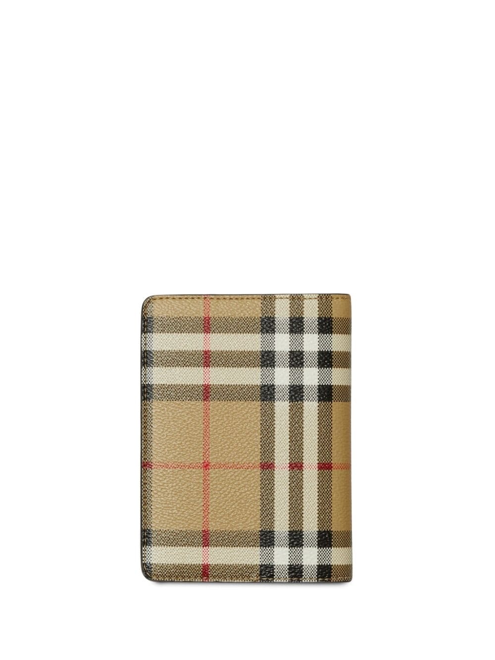 Vintage Check-pattern logo-stamp passport holder - 2